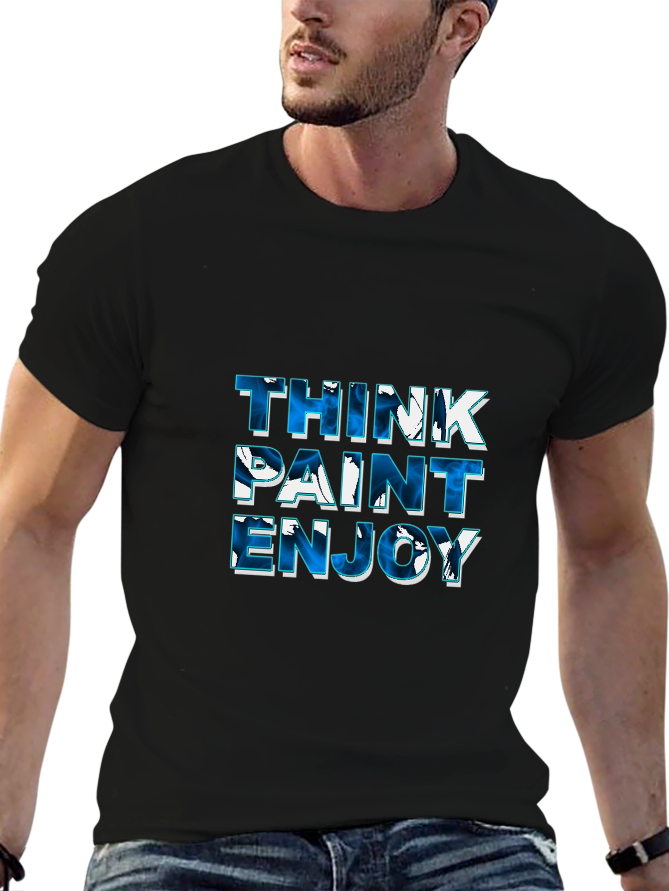 Think Paint Enjoy Black Tee