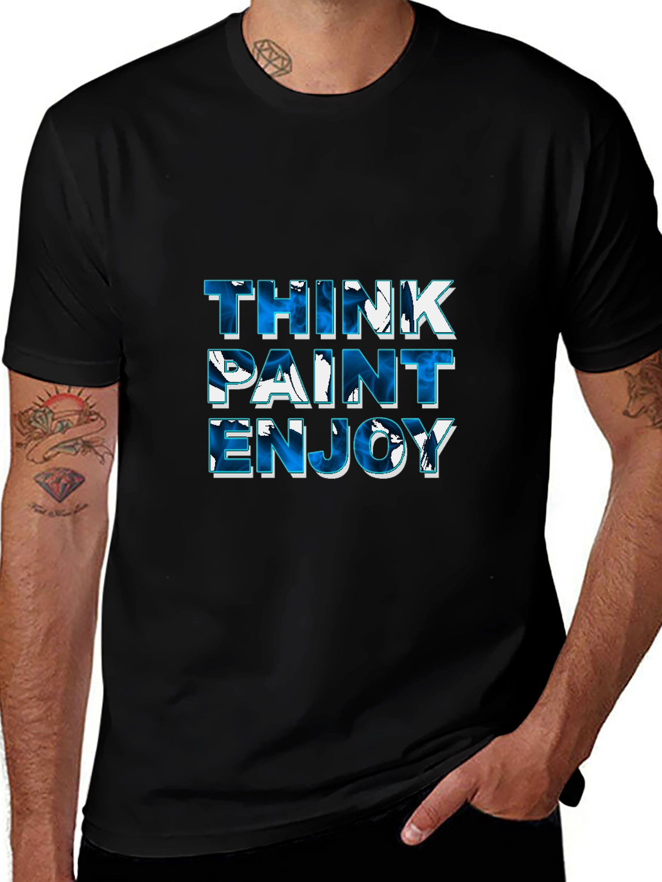 Think Paint Enjoy Black Tee