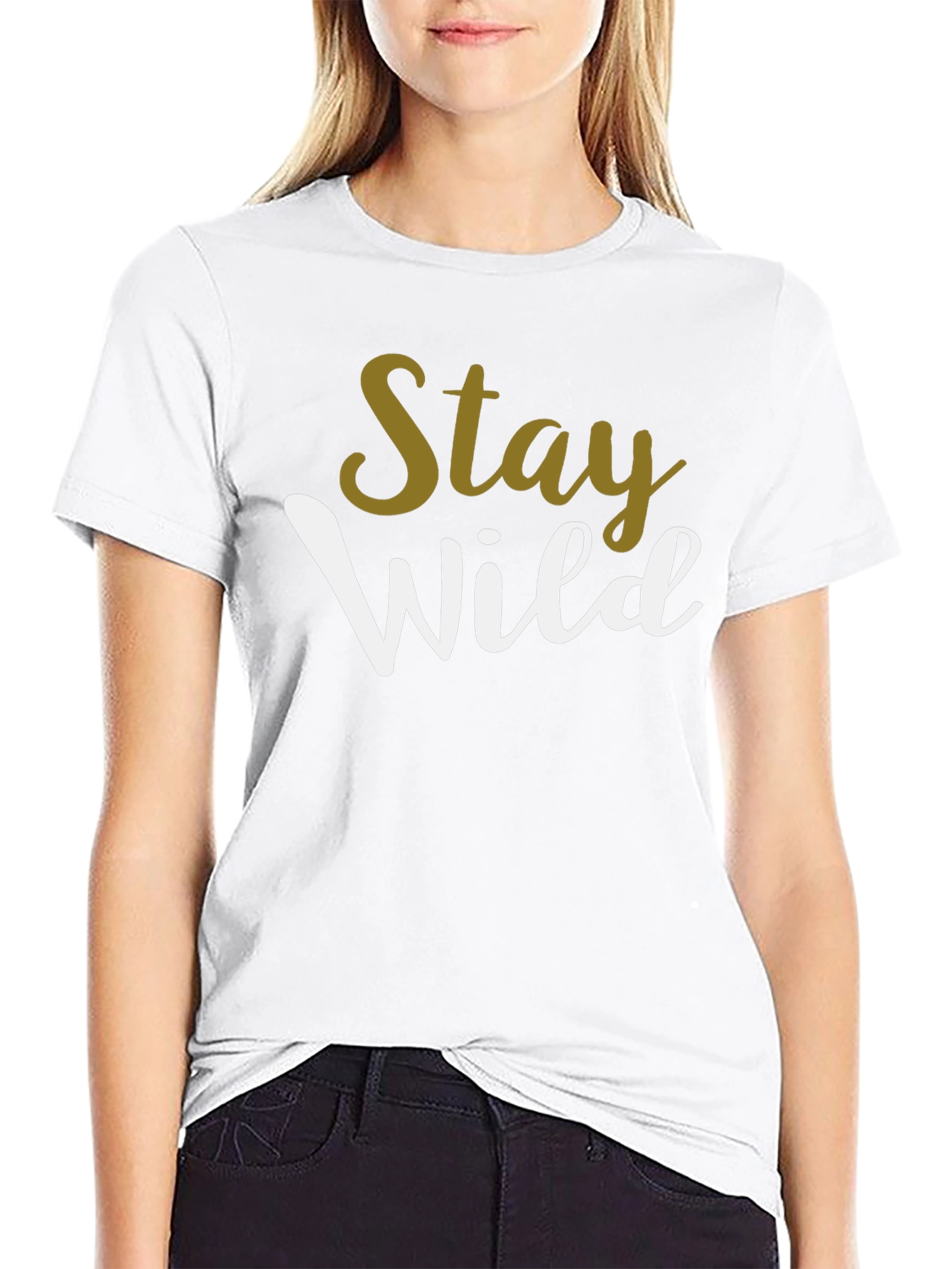 Stay Wild Graphic Print Black T-Shirt