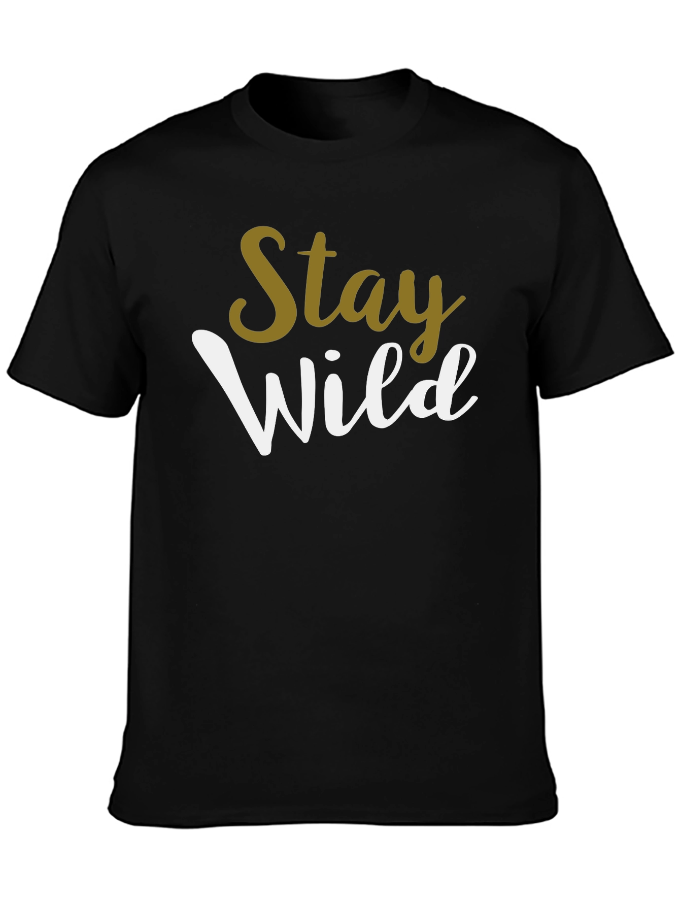 Stay Wild Graphic Print Black T-Shirt