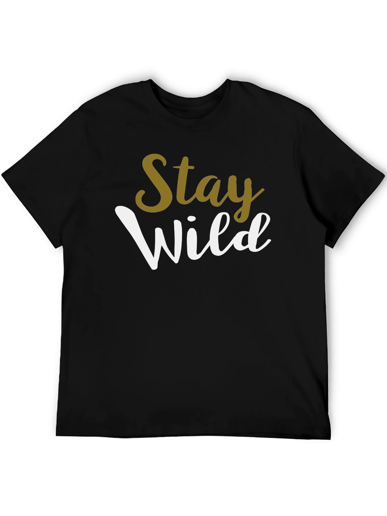 Stay Wild Graphic Print Black T-Shirt