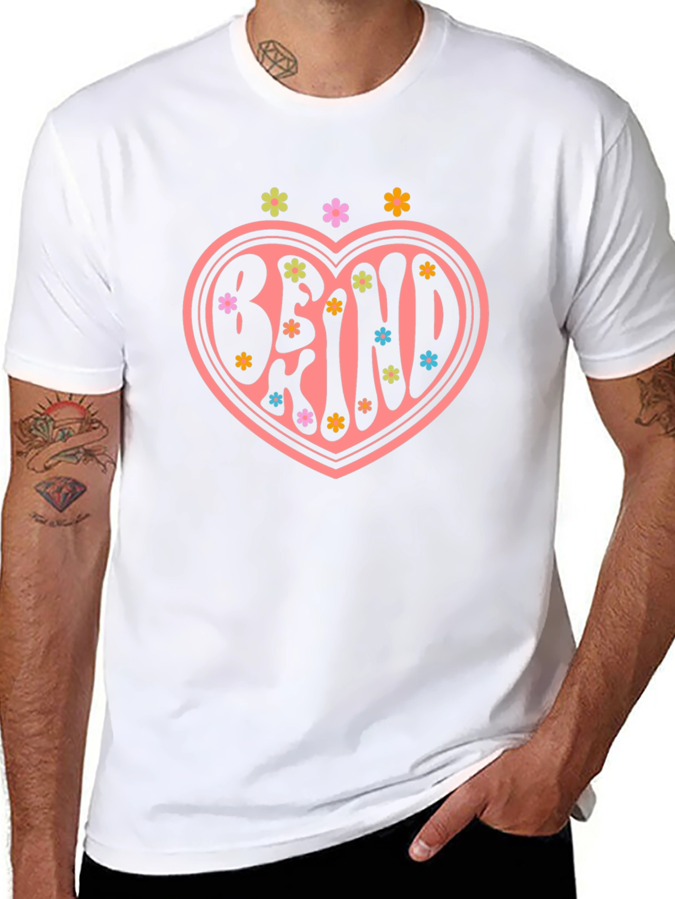 Be Kind Heart Graphic Tee - Black