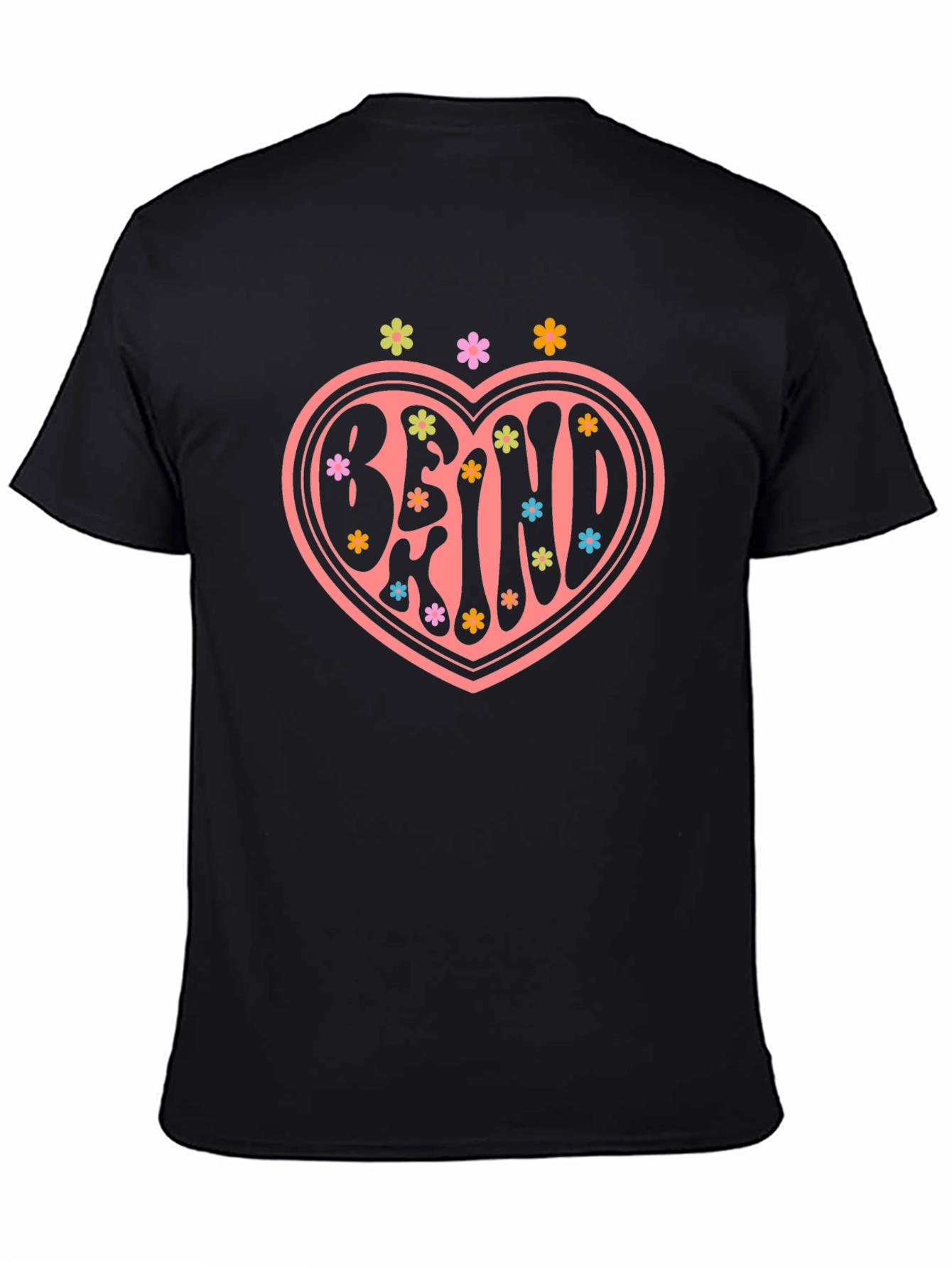 Be Kind Heart Graphic Tee - Black