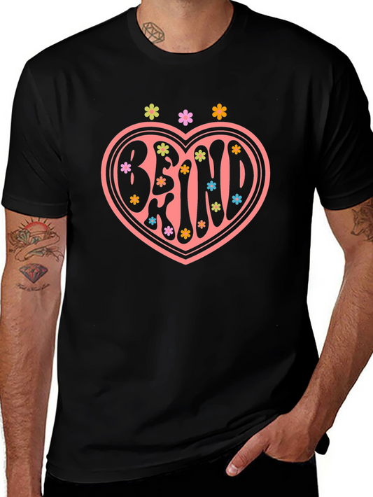 Be Kind Heart Graphic Tee - Black