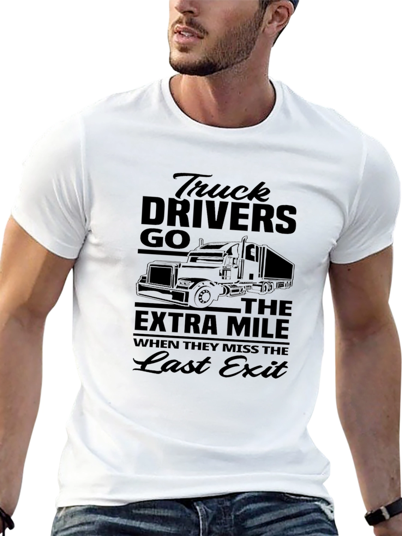 Trucker T-Shirt: Extra Mile Last Exit Design