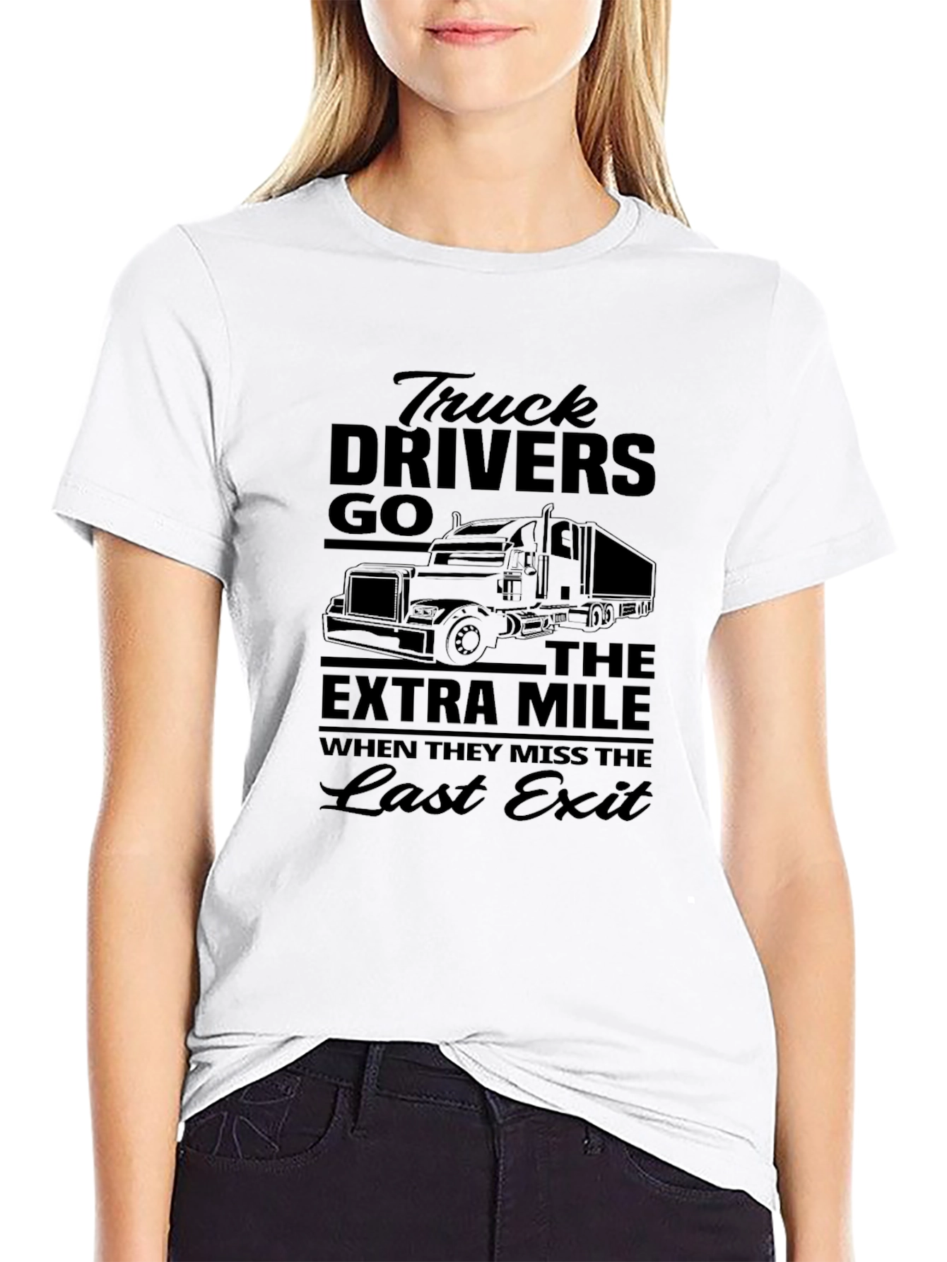 Trucker T-Shirt: Extra Mile Last Exit Design