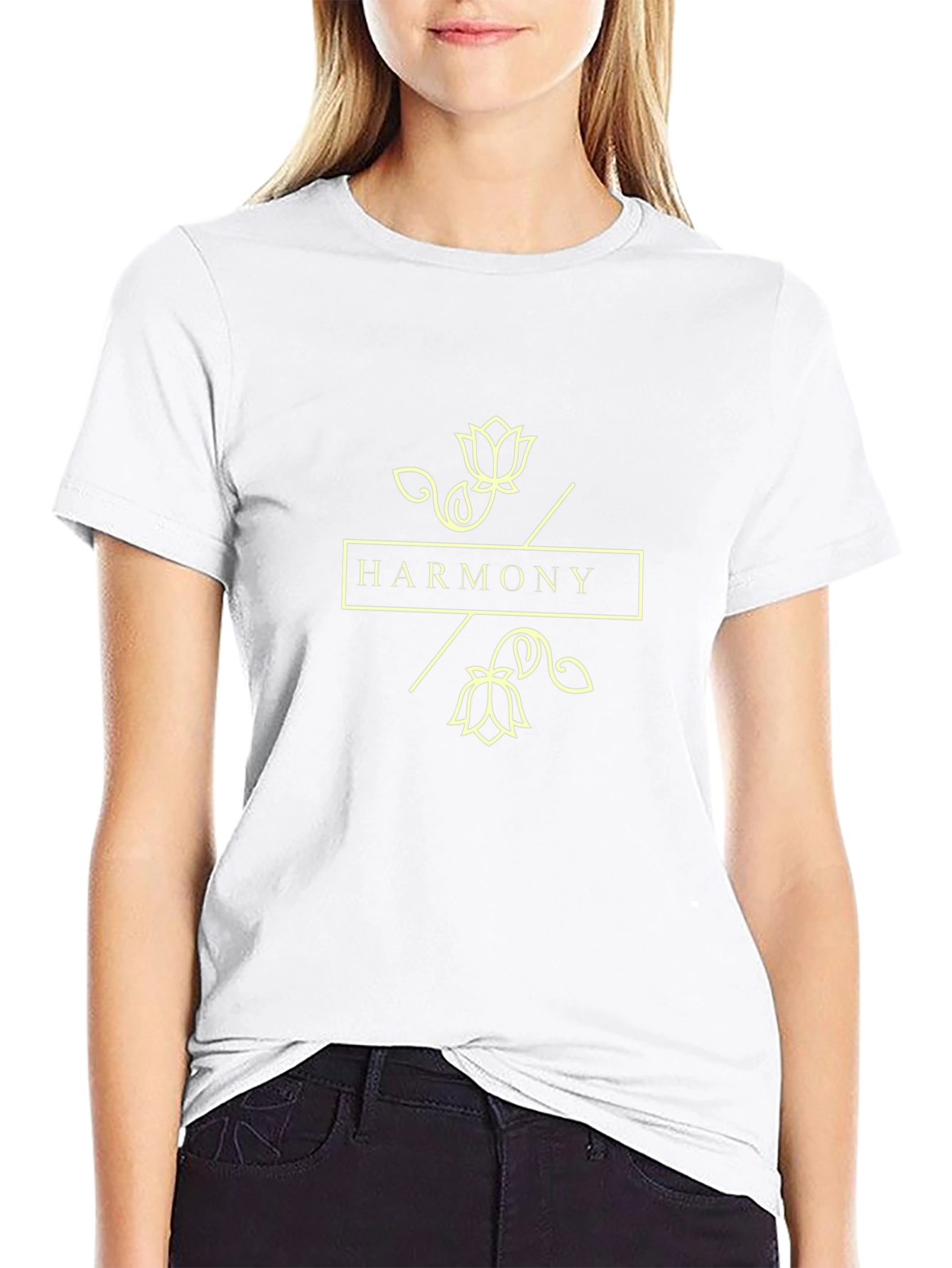 Harmony Lotus Graphic Tee - Stylish Black T-Shirt