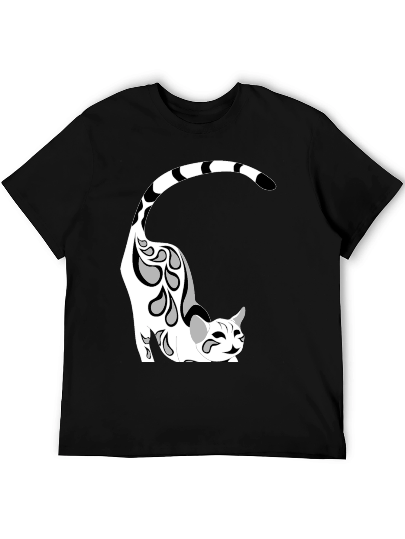 Cool Cat Graphic Tee - Black Cotton Blend