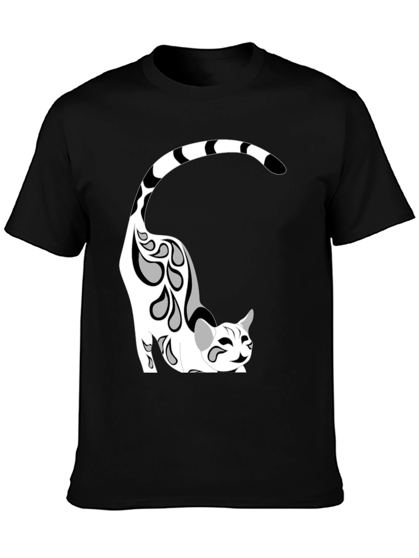 Cool Cat Graphic Tee - Black Cotton Blend
