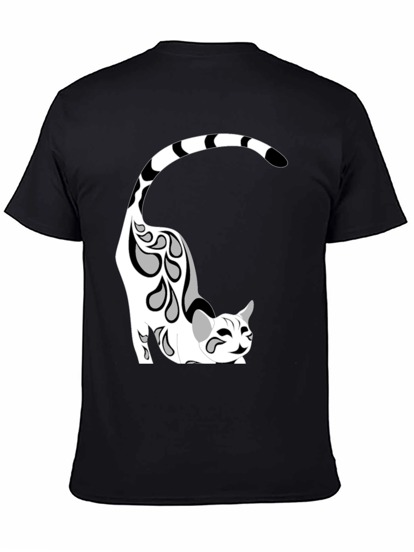 Cool Cat Graphic Tee - Black Cotton Blend