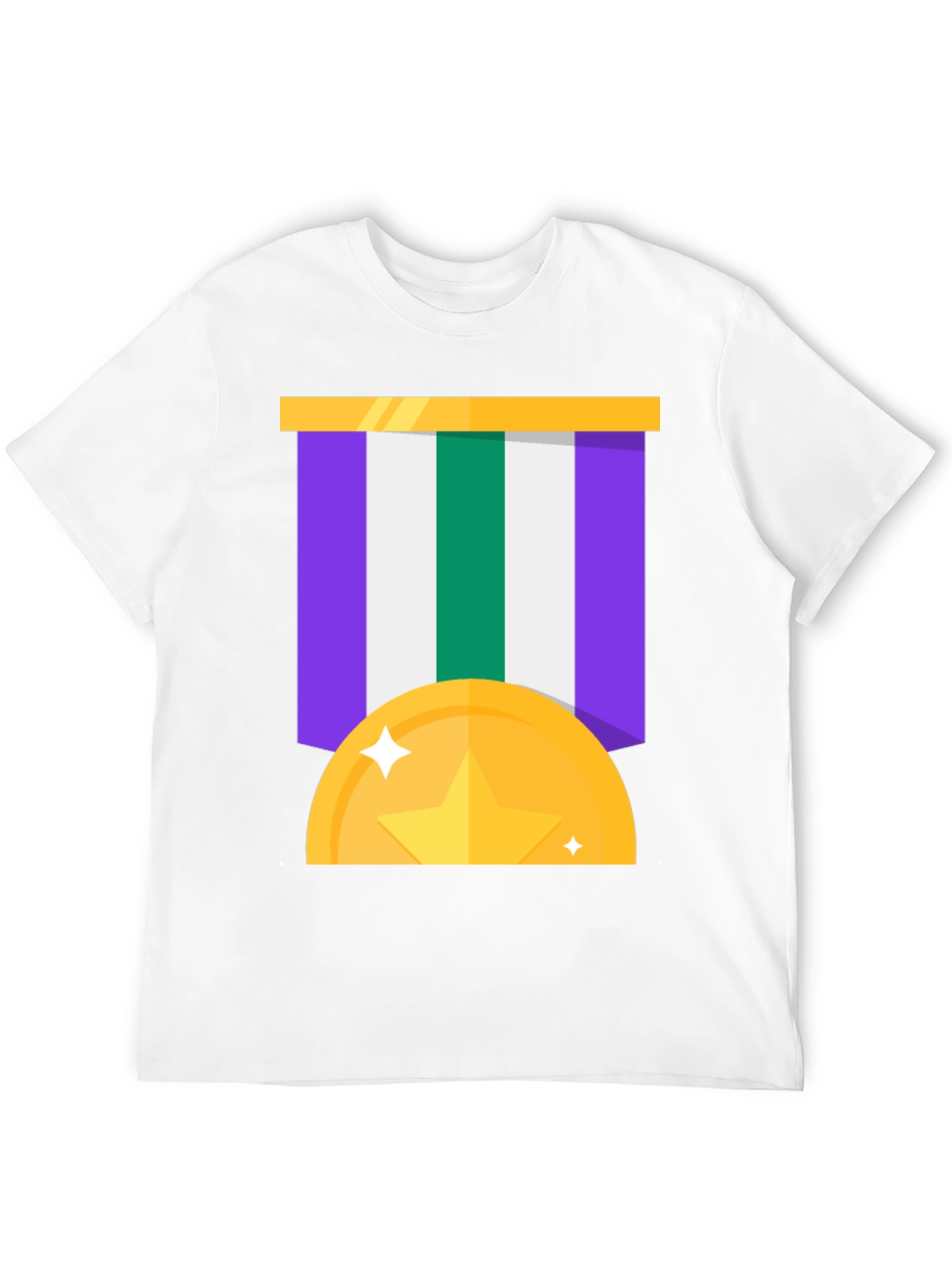 Award Medal Graphic Tee - Black Cotton Blend