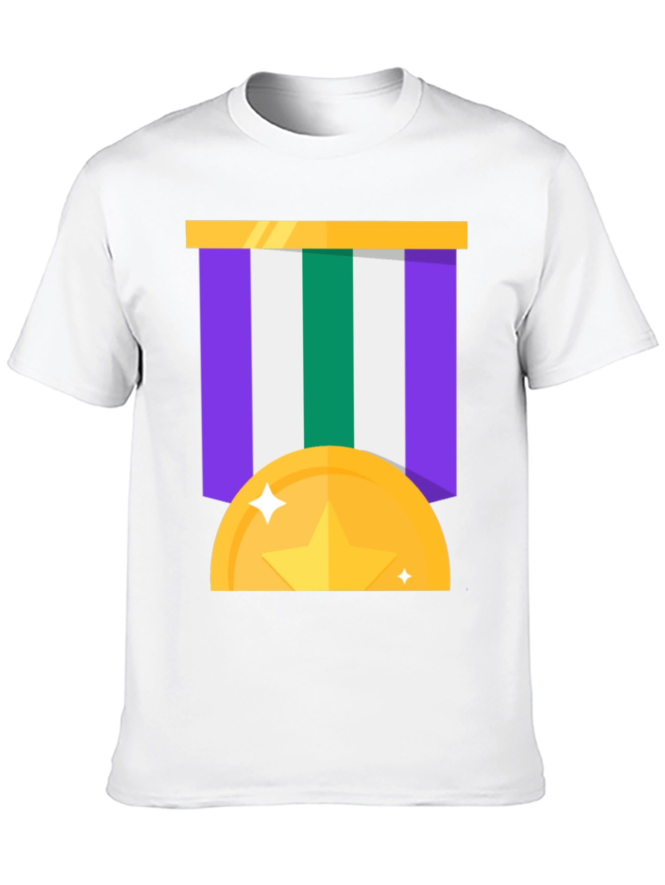 Award Medal Graphic Tee - Black Cotton Blend
