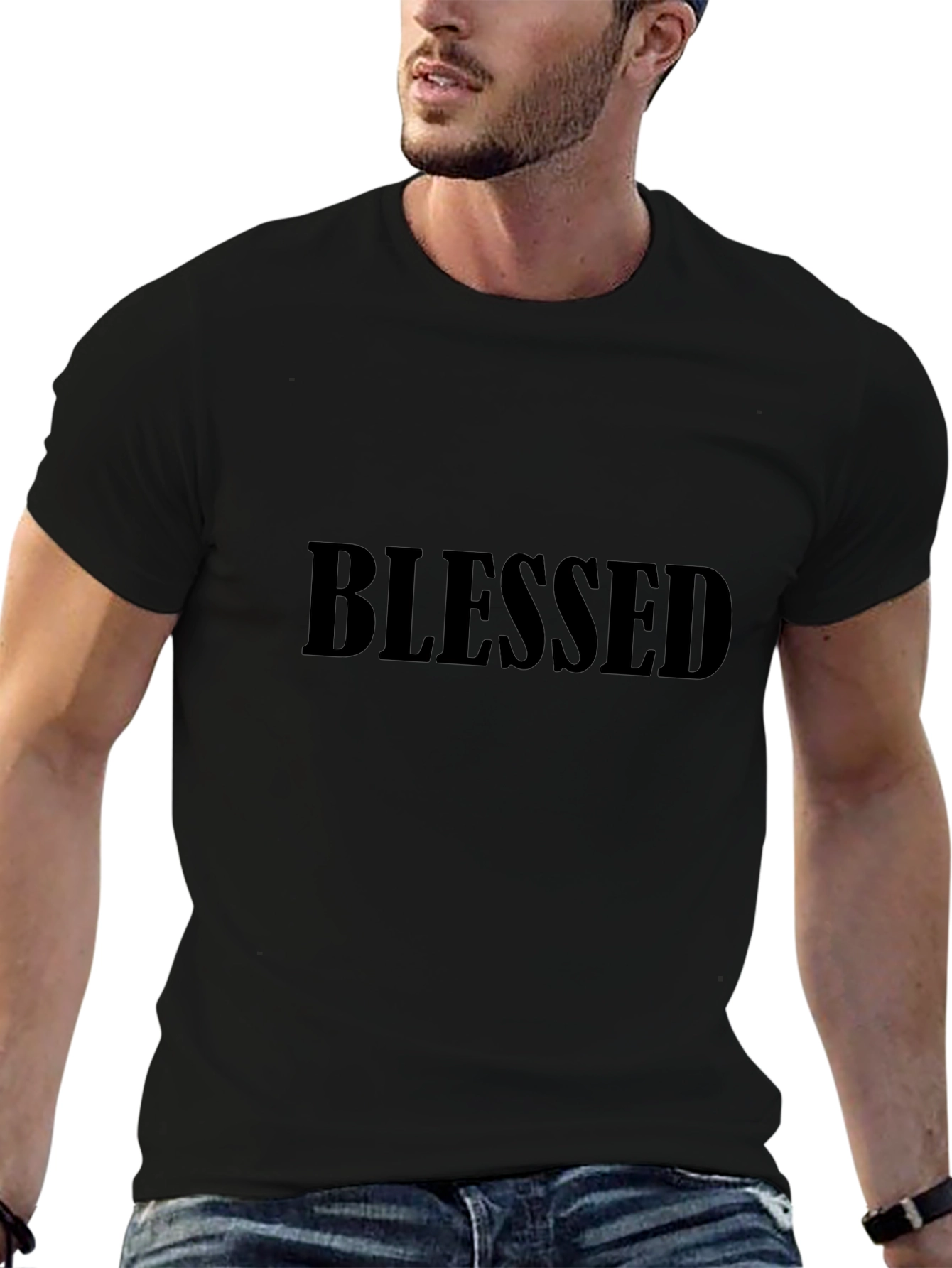 Blessed Black T-Shirt - Minimalist Design