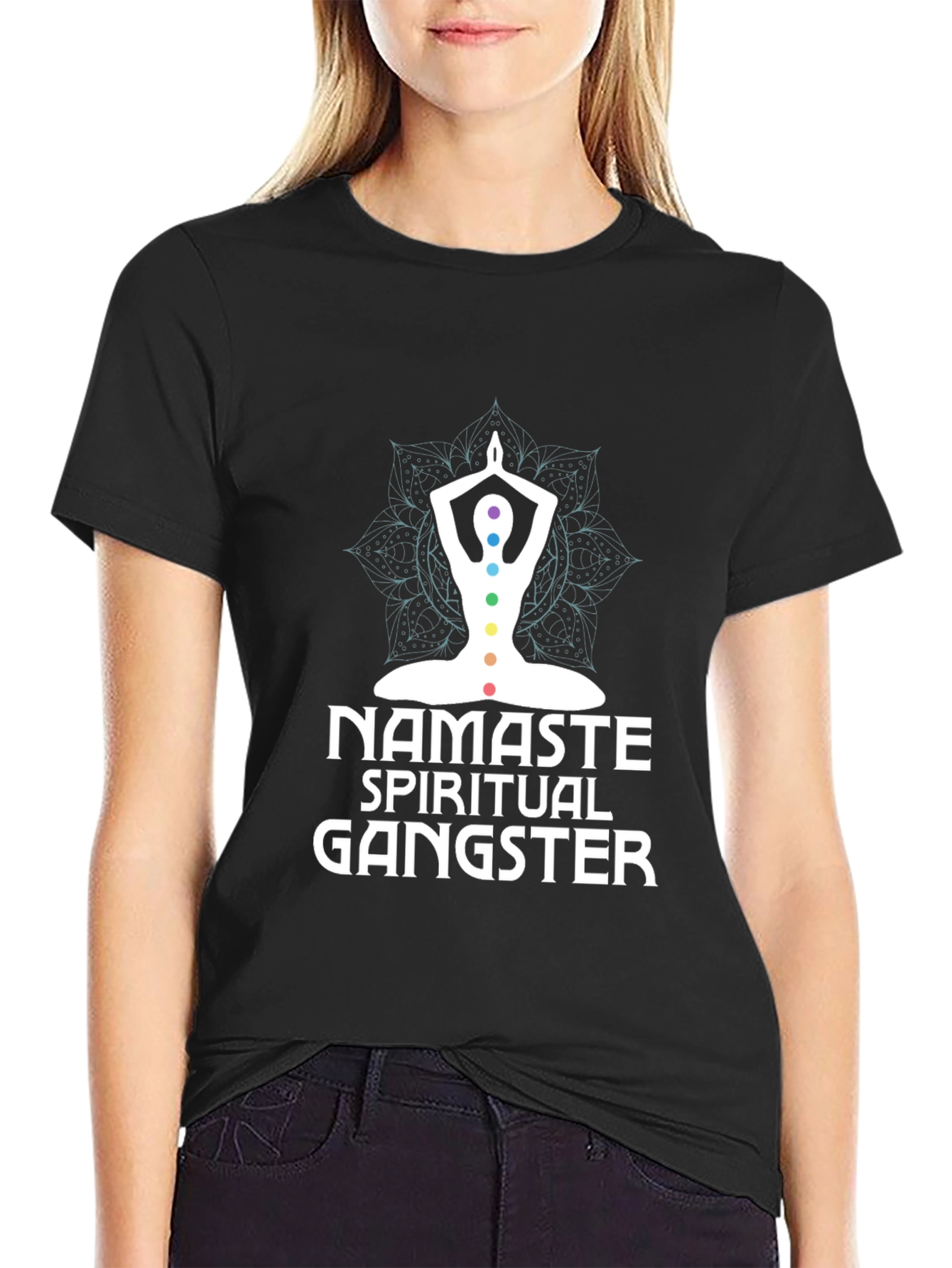 Namaste Spiritual Gangster Black Graphic Tee