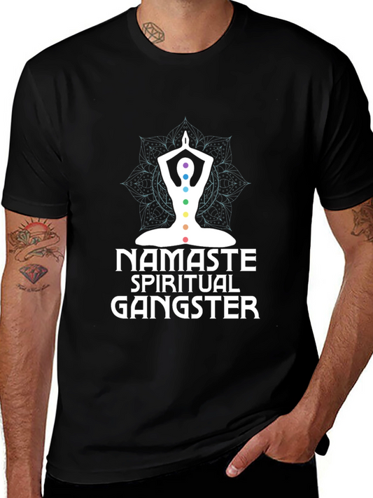 Namaste Spiritual Gangster Black Graphic Tee