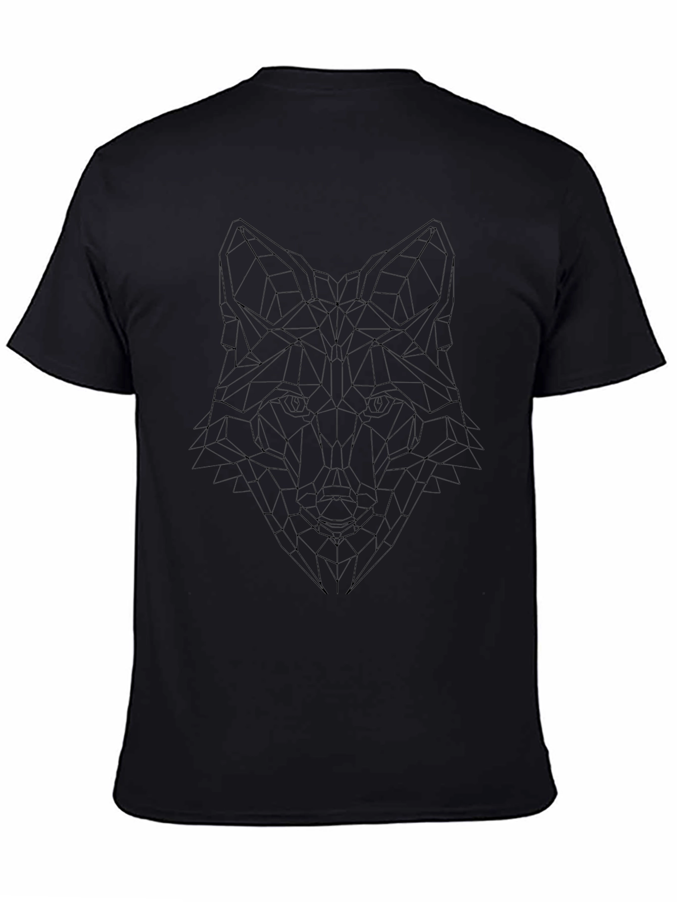 Geometric Wolf Tee - Stylish Mens Black Graphic T-Shirt