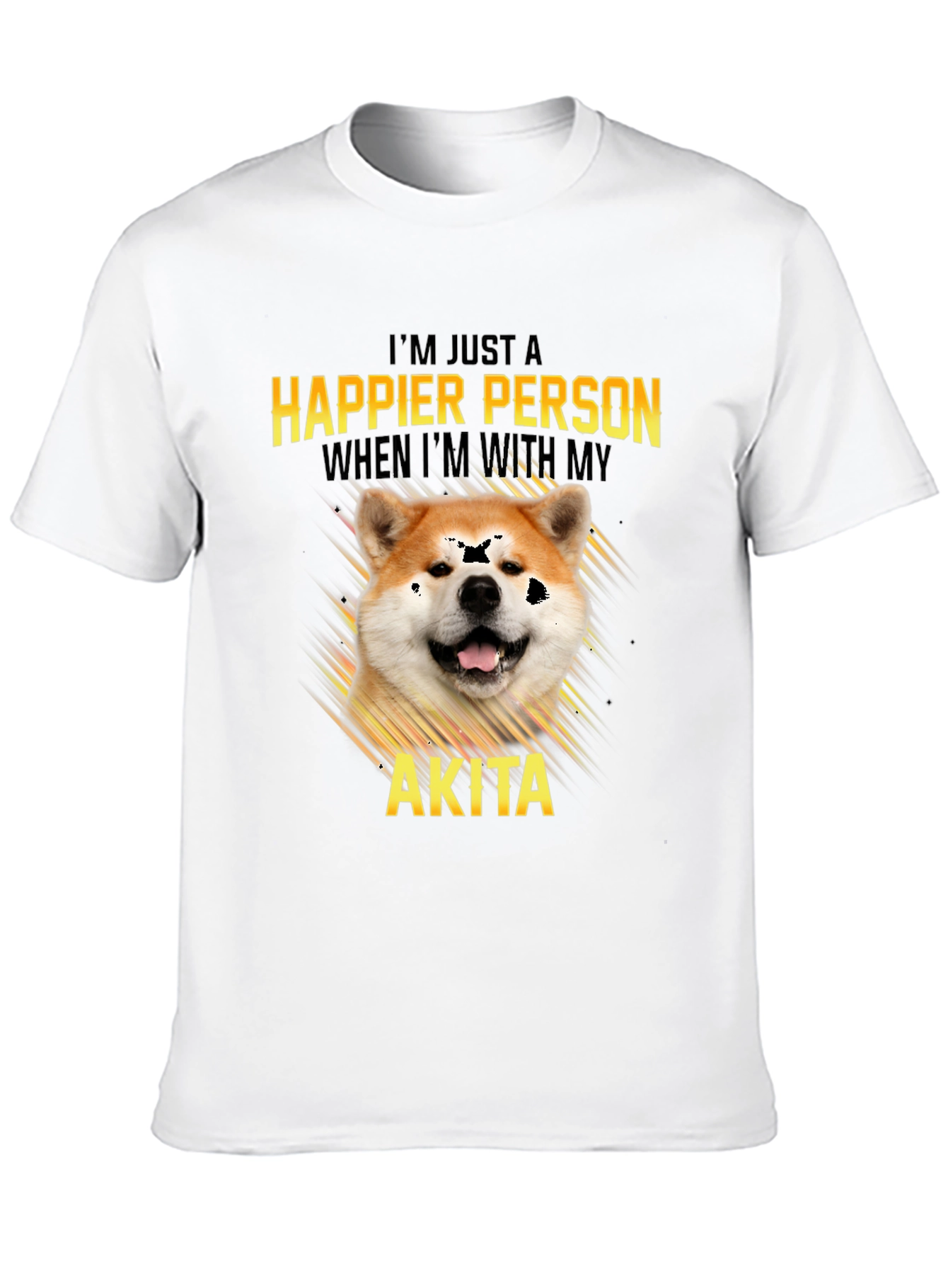 Akita Dog Lover T-Shirt: Happier Person Tee