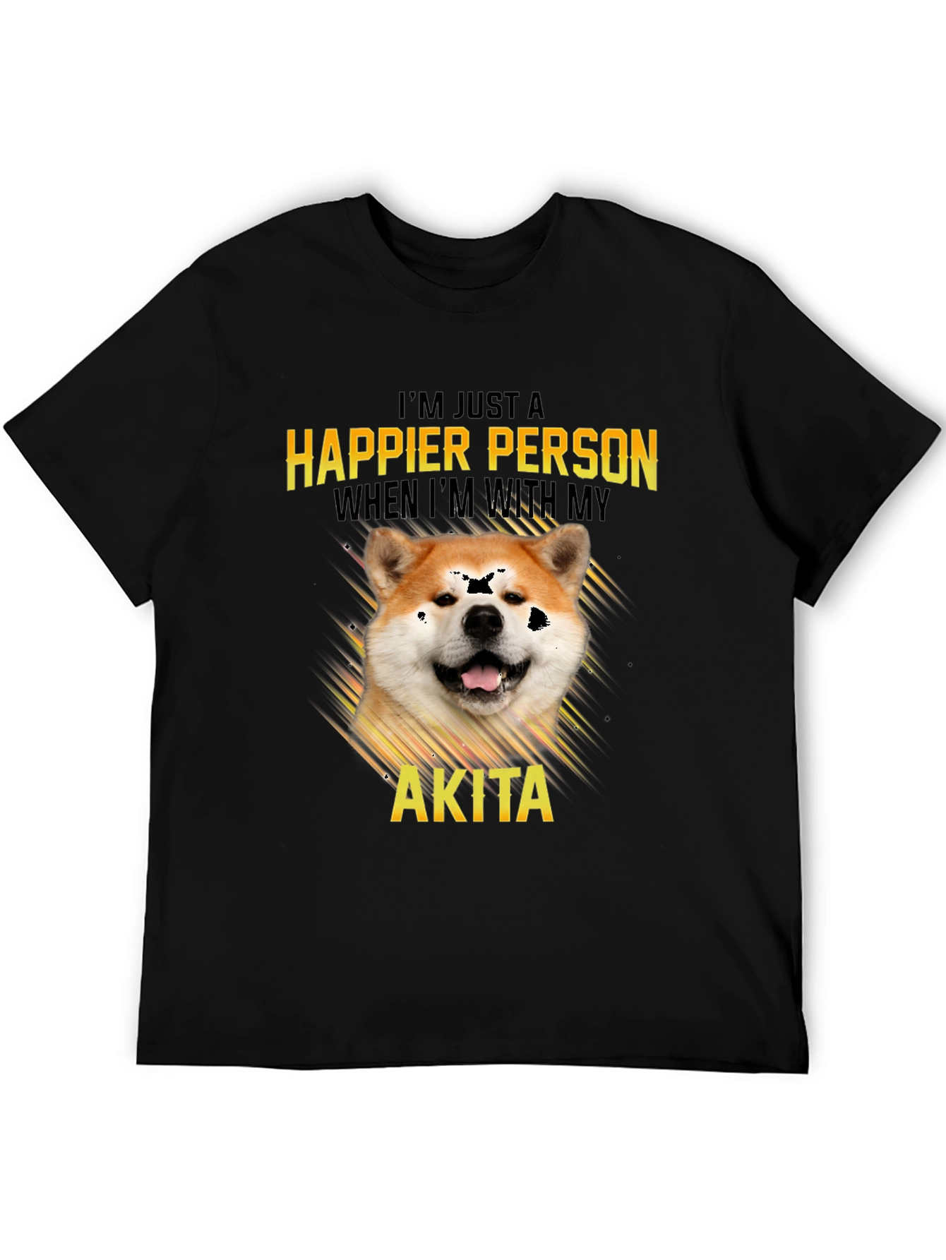 Akita Dog Lover T-Shirt: Happier Person Tee