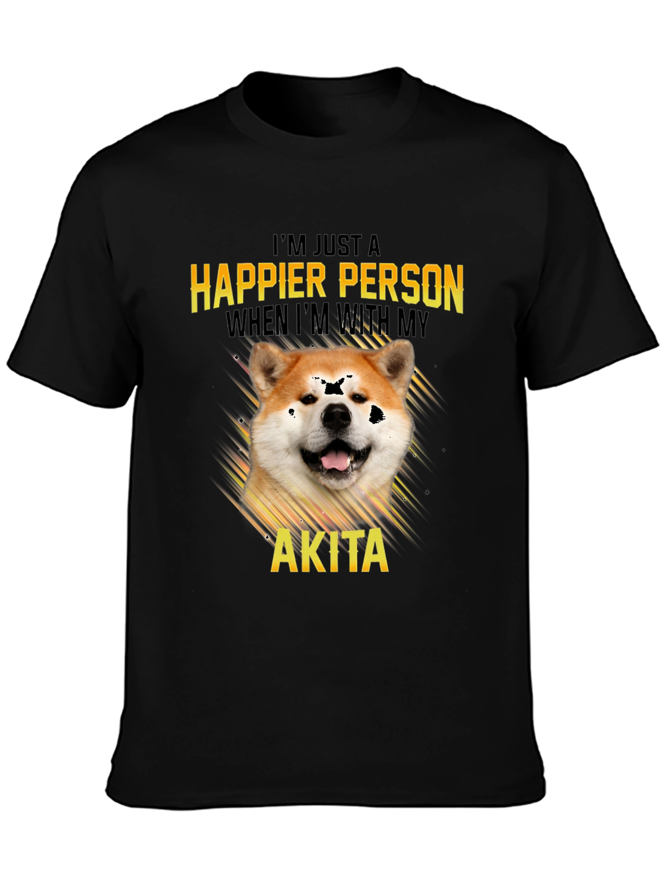 Akita Dog Lover T-Shirt: Happier Person Tee