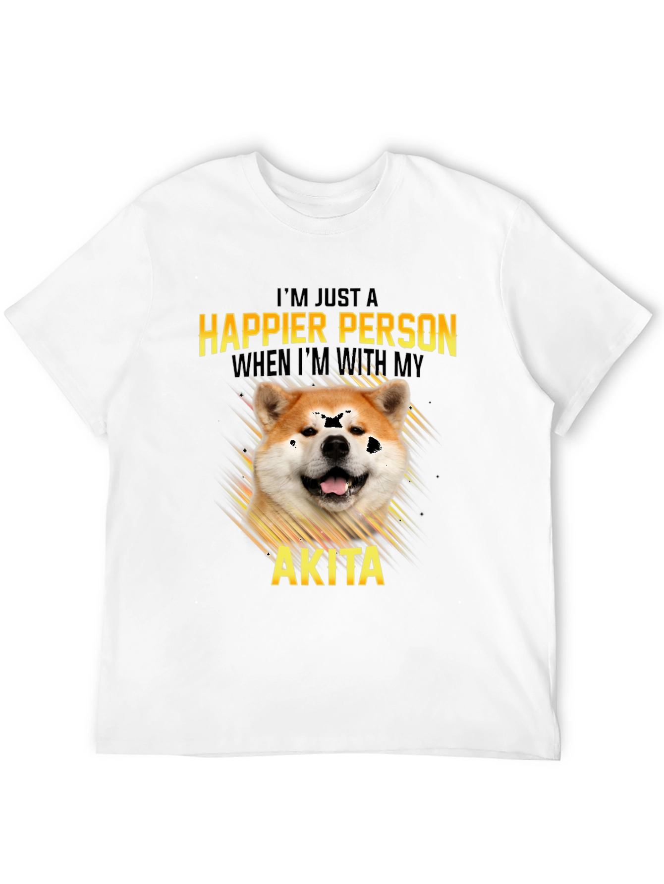 Akita Dog Lover T-Shirt: Happier Person Tee