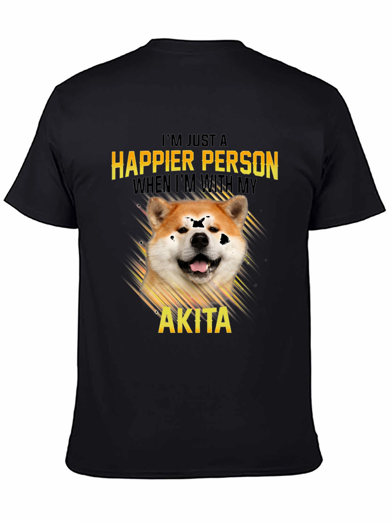 Akita Dog Lover T-Shirt: Happier Person Tee