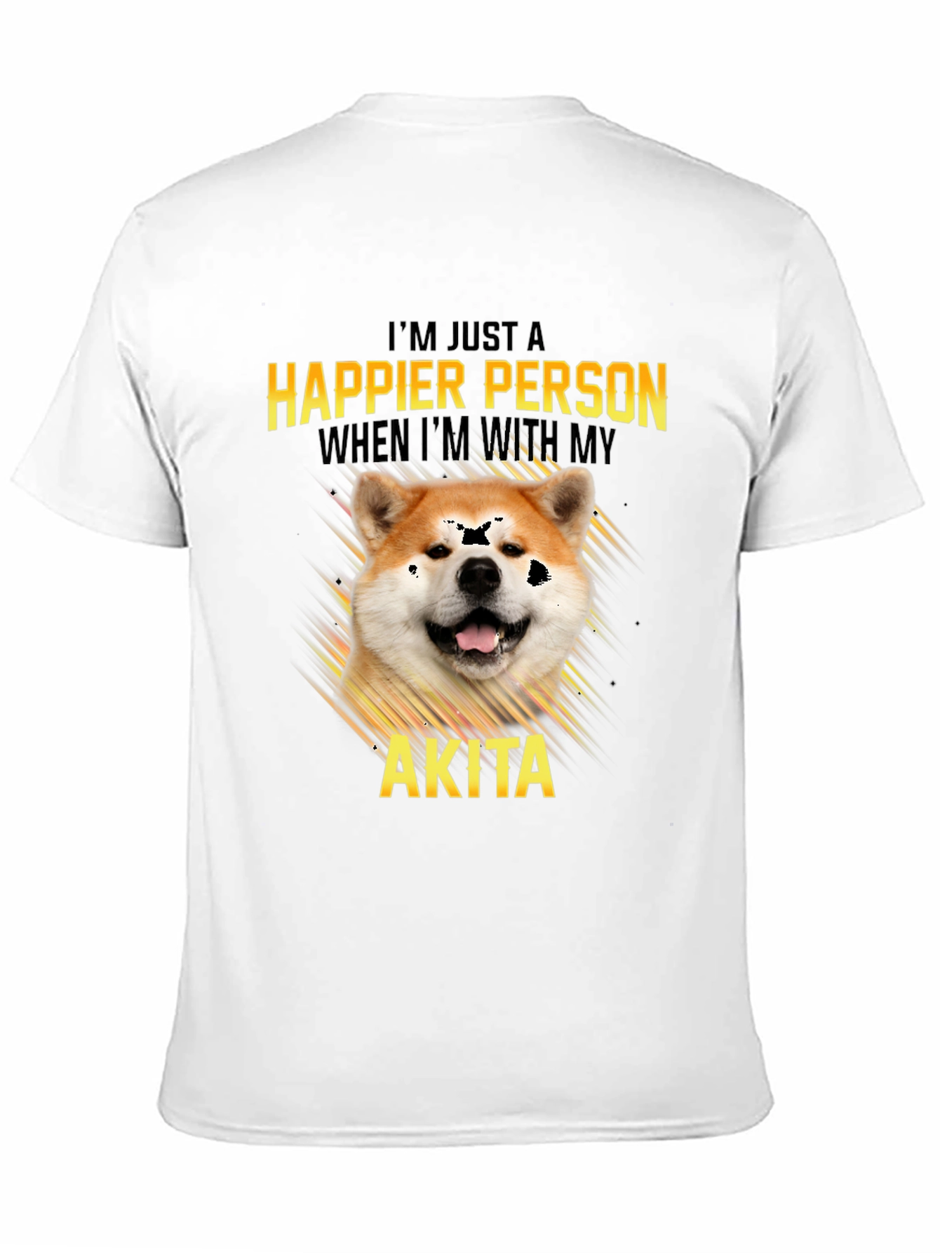 Akita Dog Lover T-Shirt: Happier Person Tee