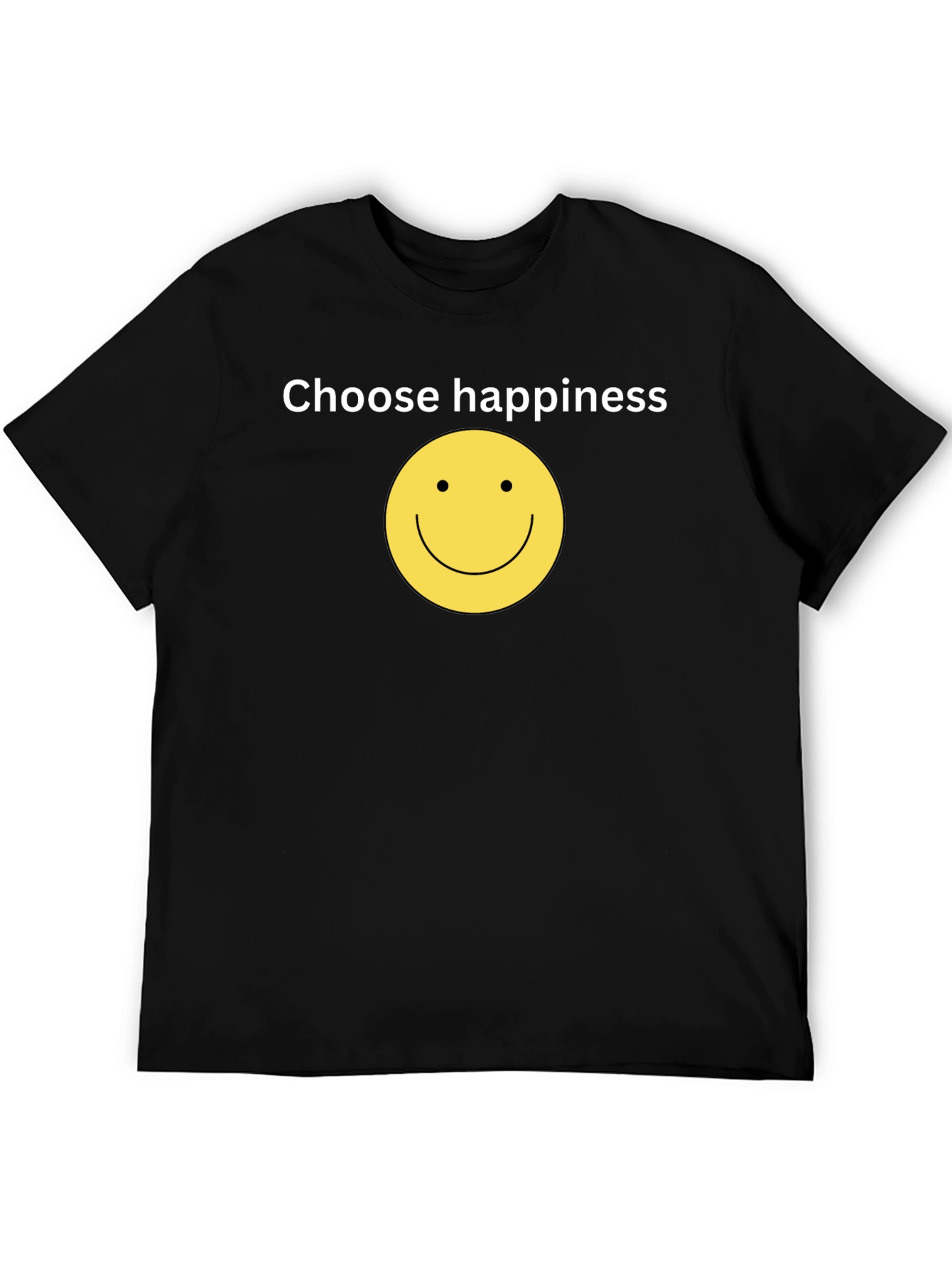 Choose Happiness Black T-Shirt - Smiley Face Design