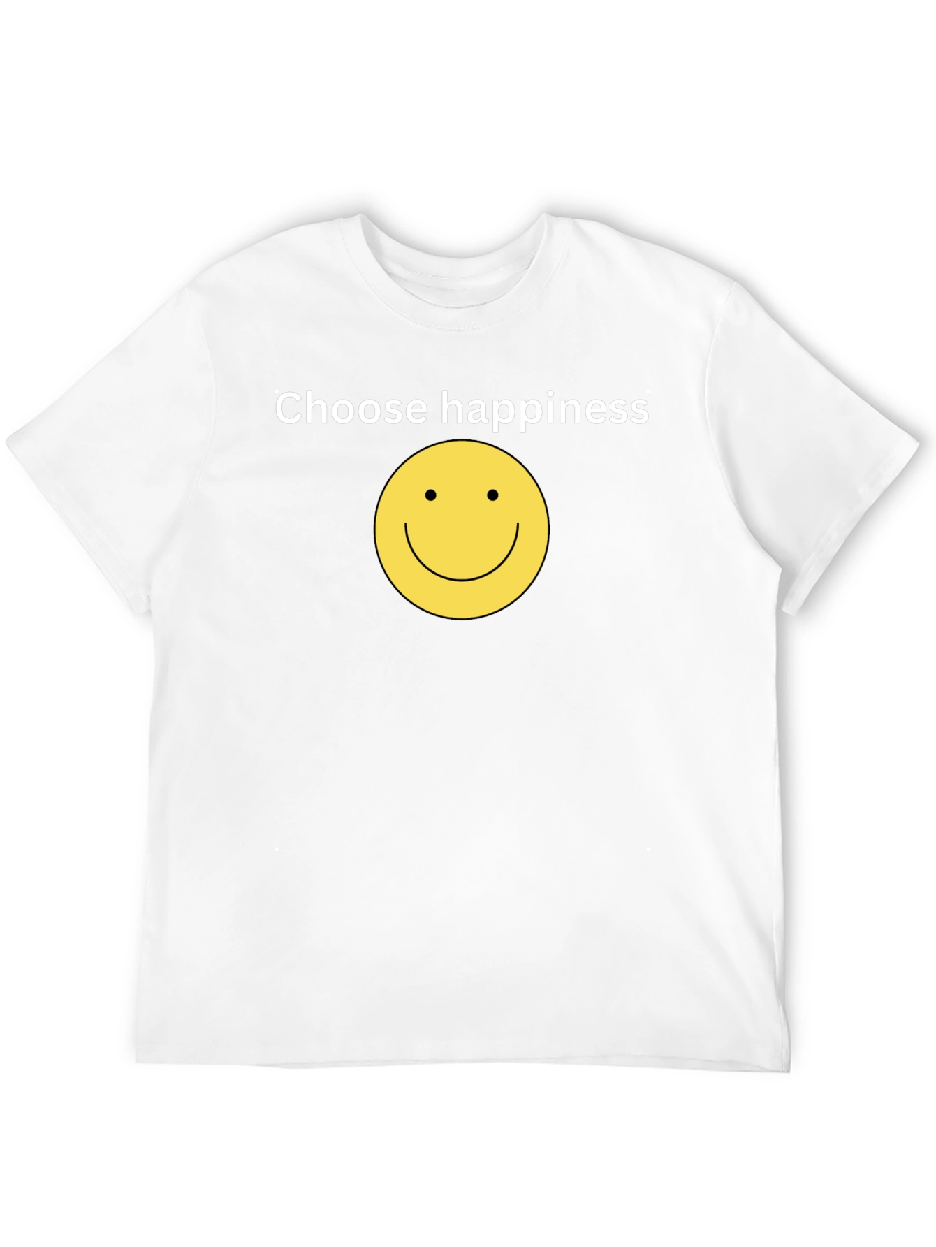 Choose Happiness Black T-Shirt - Smiley Face Design