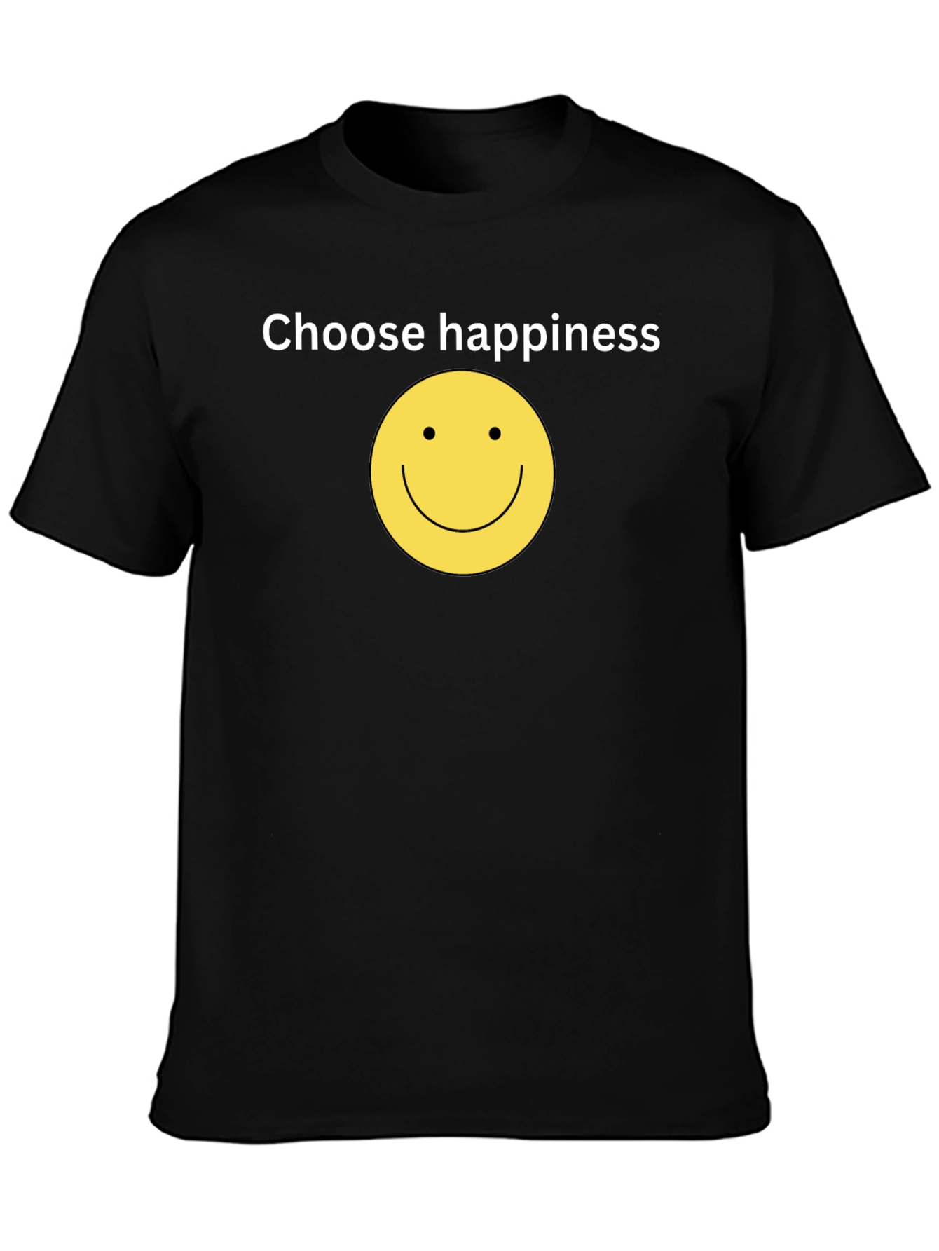 Choose Happiness Black T-Shirt - Smiley Face Design