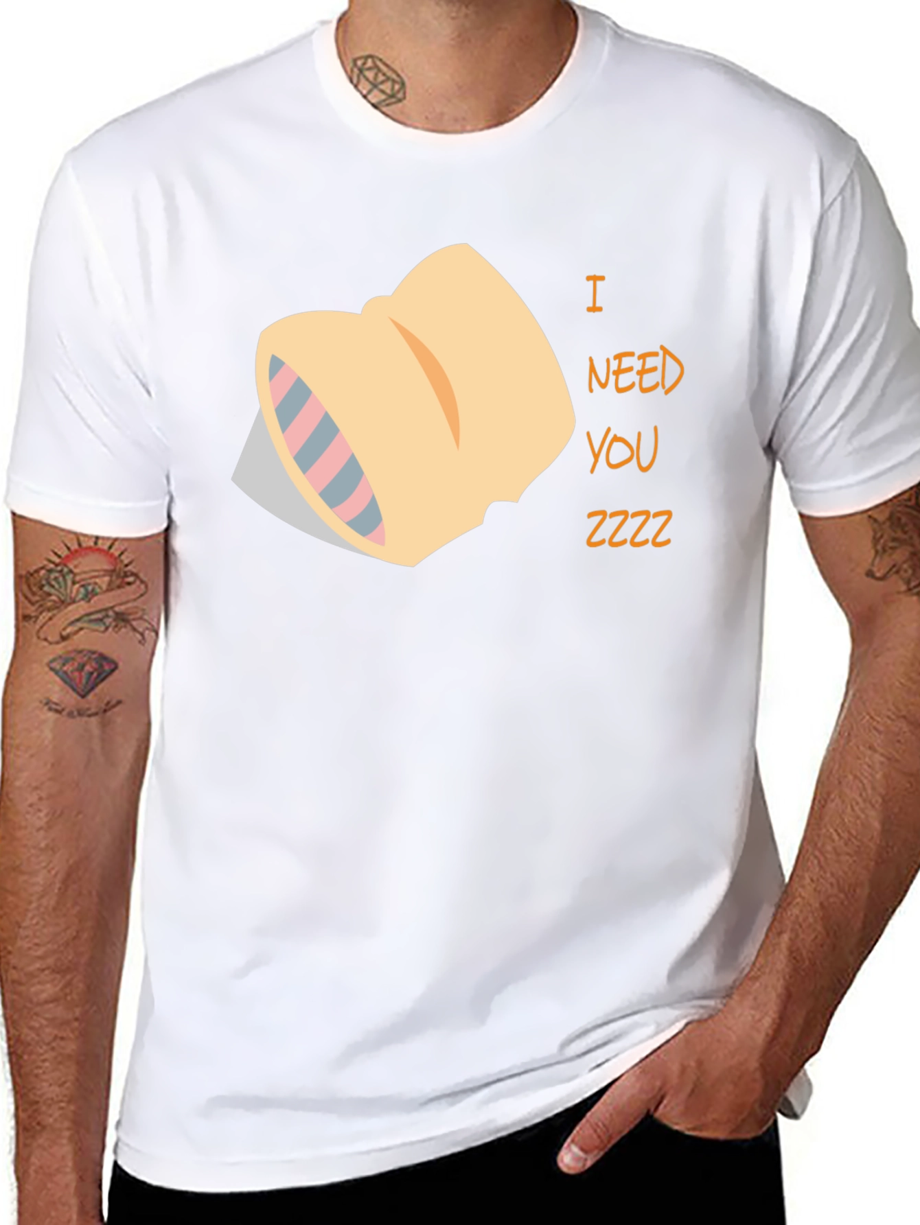 Sleepy Pillow T-Shirt - I Need You Zzzz