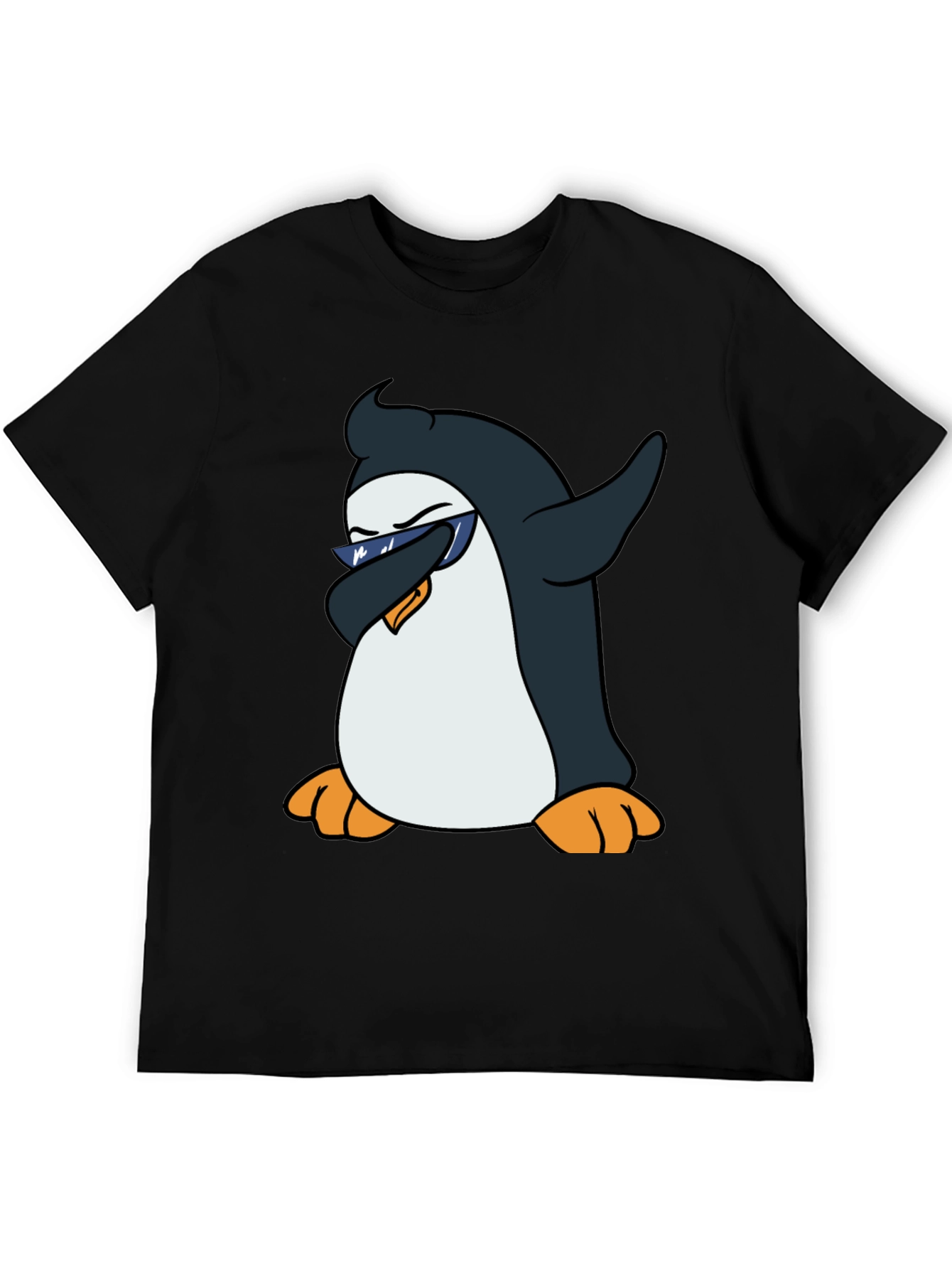 Dabbing Penguin Graphic Tee - Cool Black T-Shirt