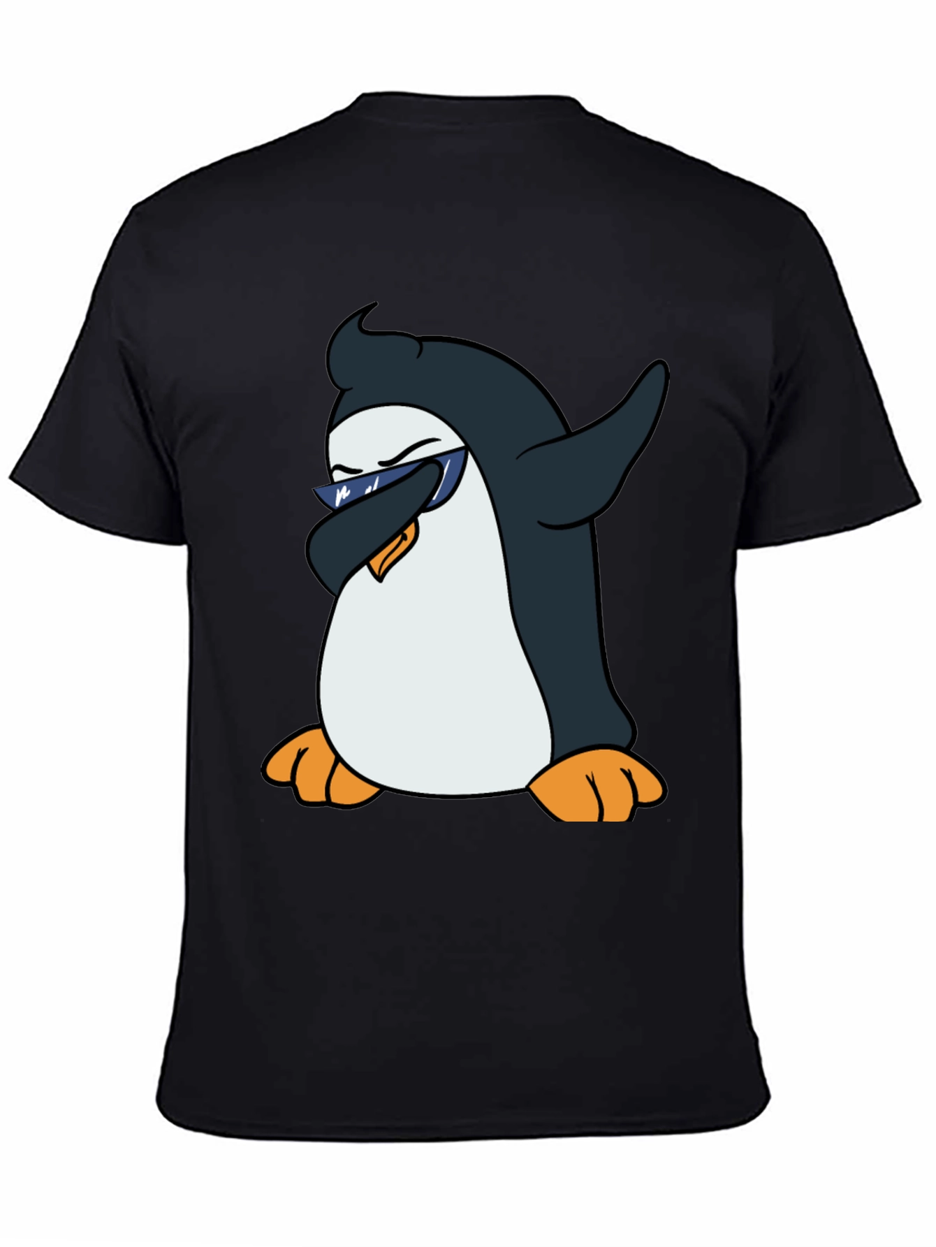 Dabbing Penguin Graphic Tee - Cool Black T-Shirt