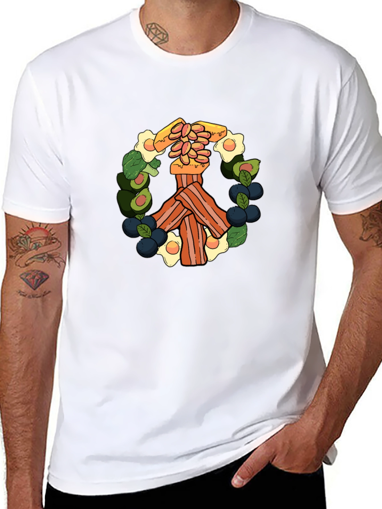 Breakfast Peace Sign T-Shirt - Foodie Tee
