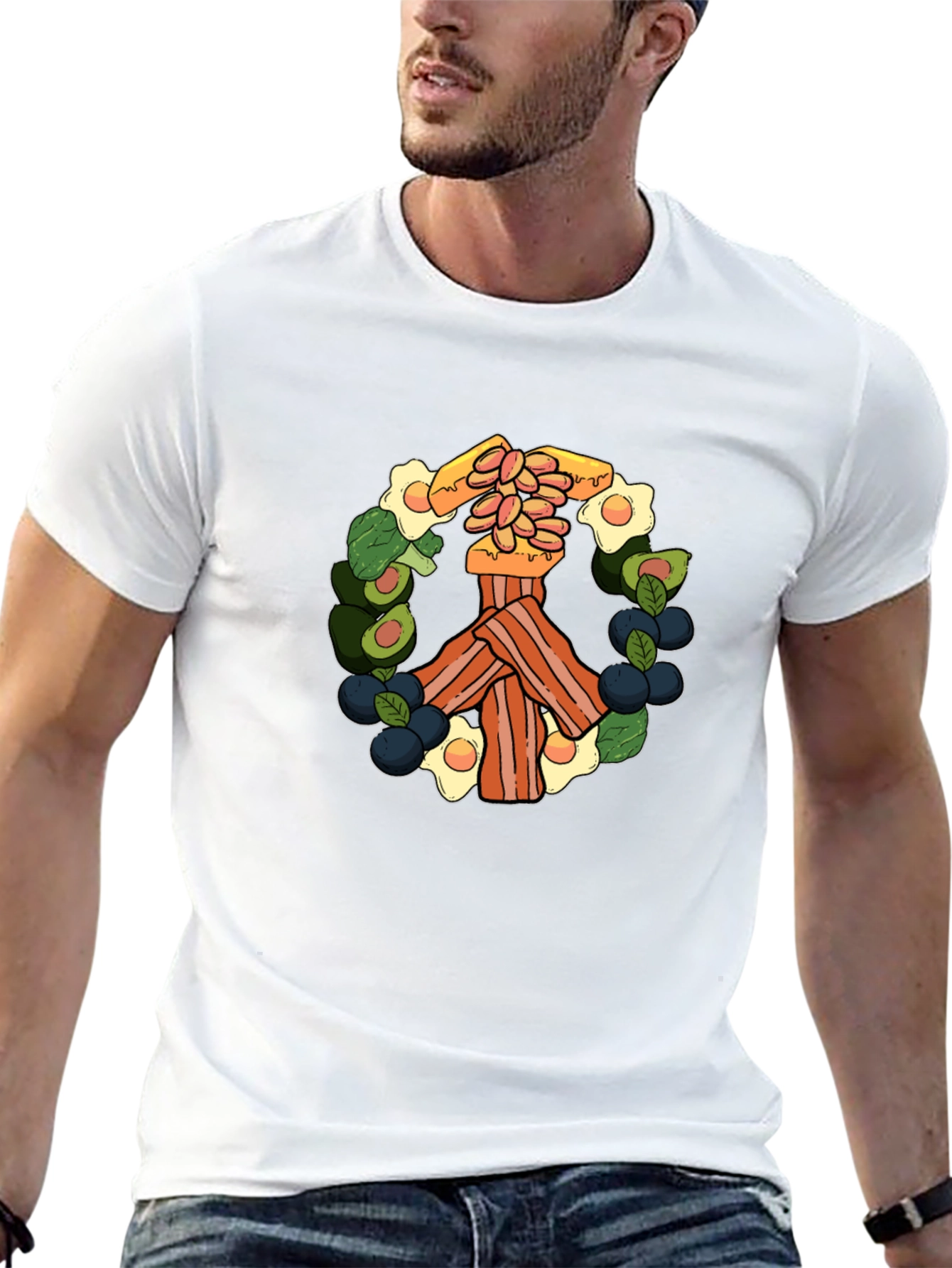 Breakfast Peace Sign T-Shirt - Foodie Tee