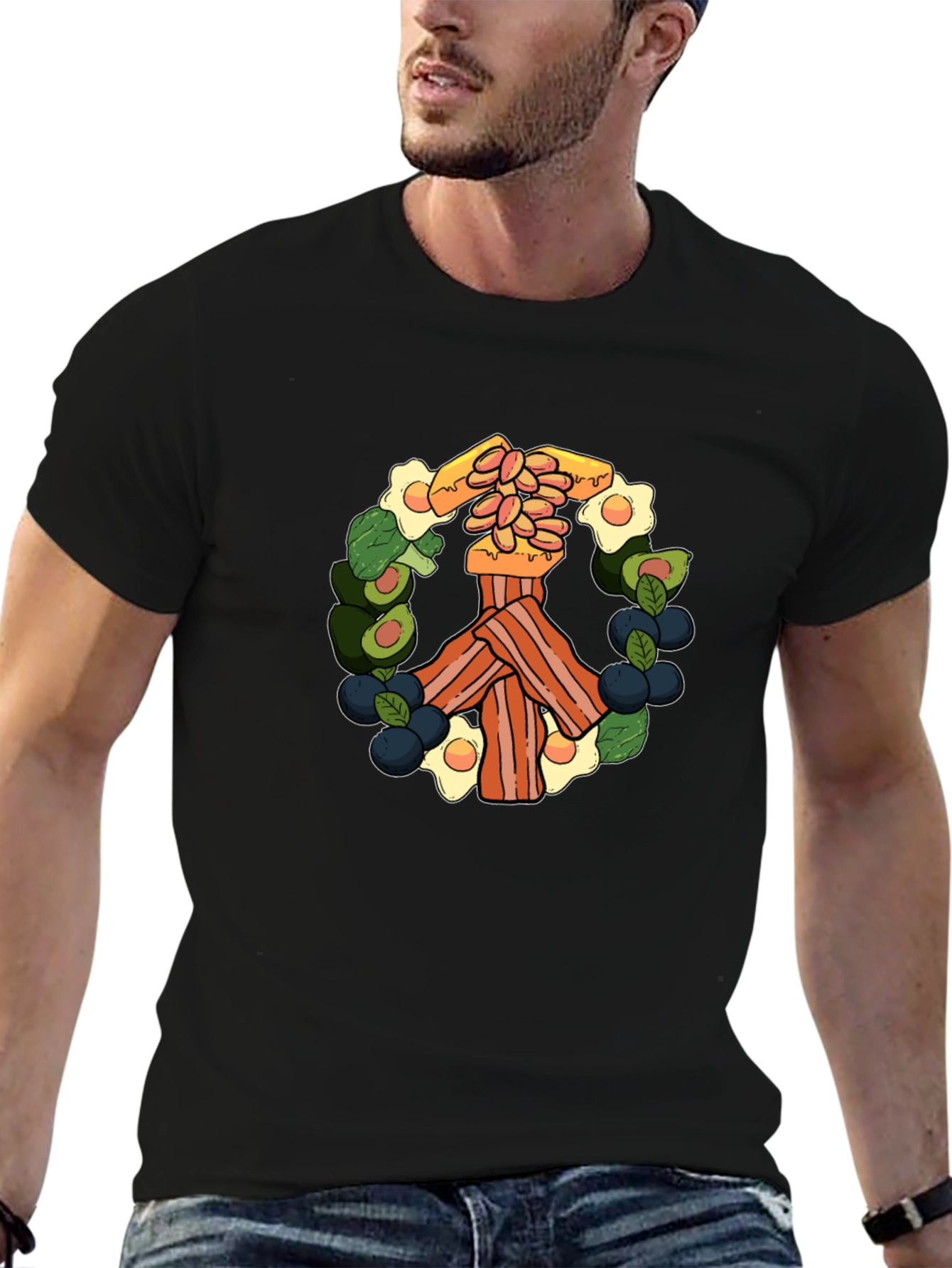 Breakfast Peace Sign T-Shirt - Foodie Tee