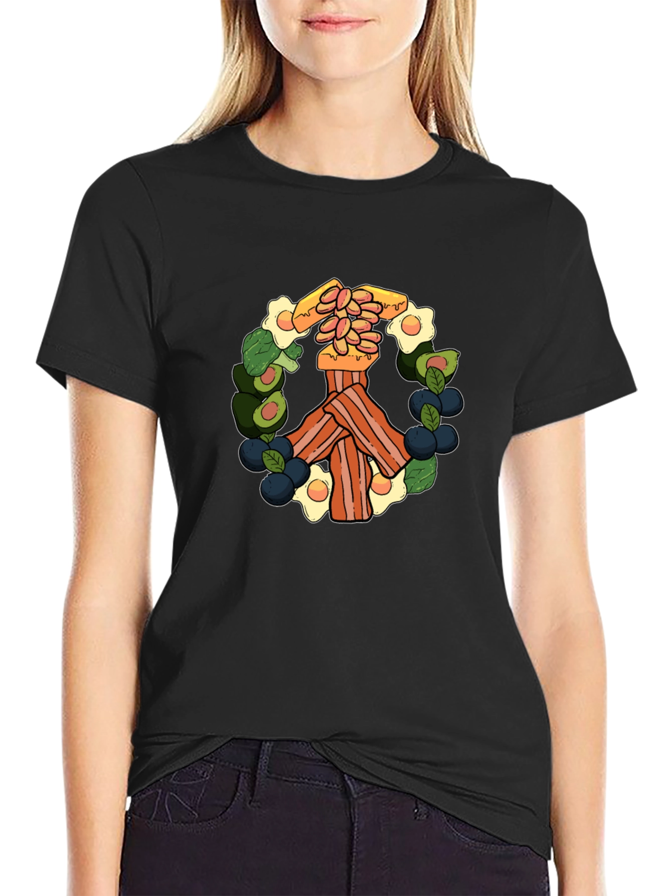 Breakfast Peace Sign T-Shirt - Foodie Tee