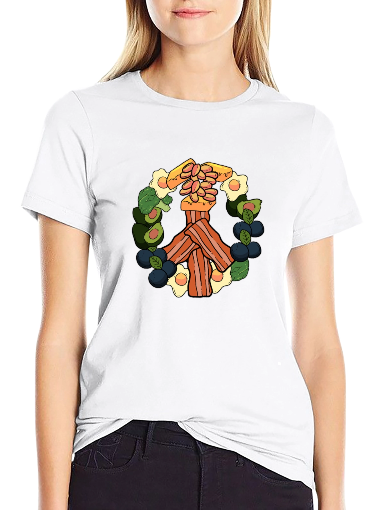 Breakfast Peace Sign T-Shirt - Foodie Tee