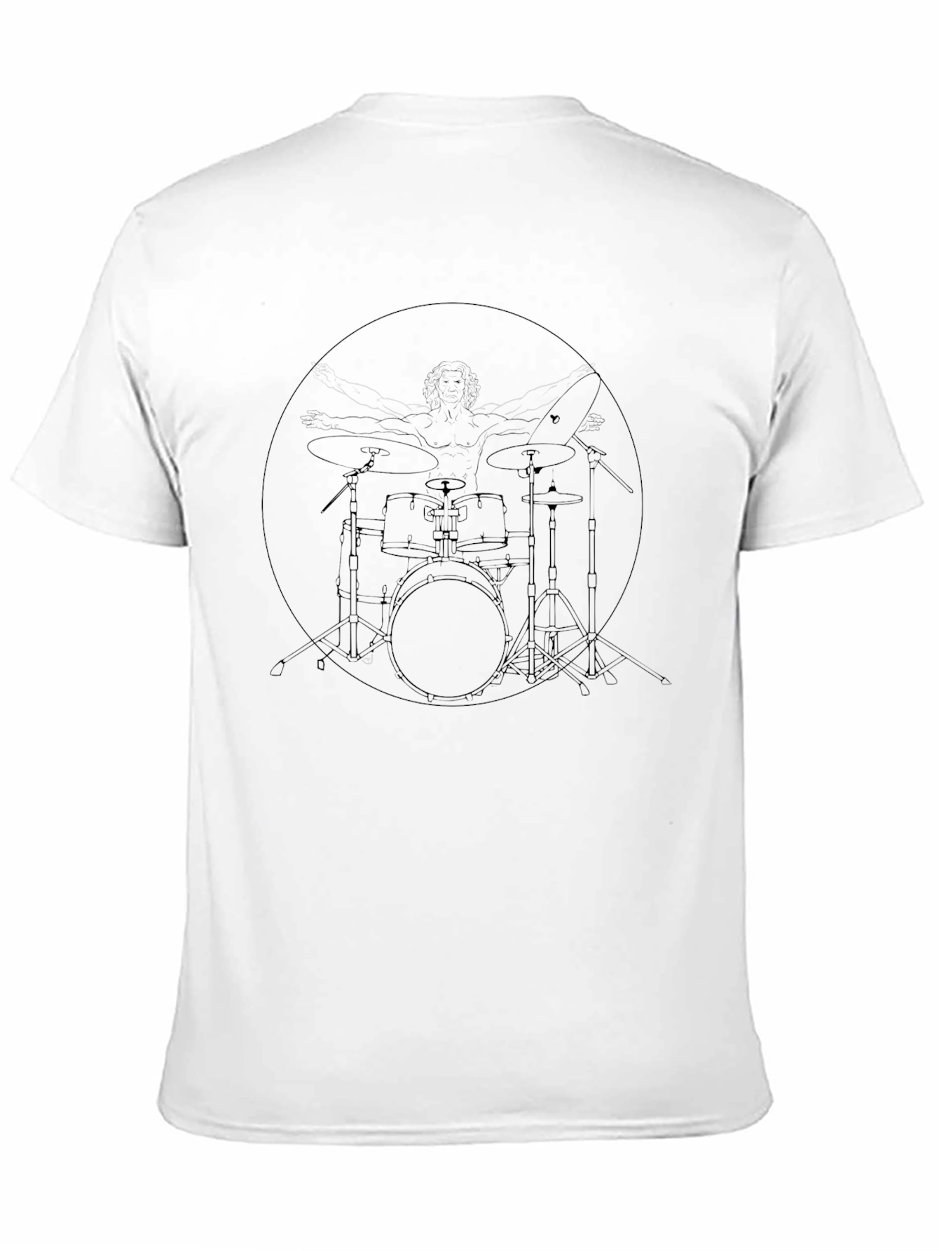 Vitruvian Drummer Black T-Shirt