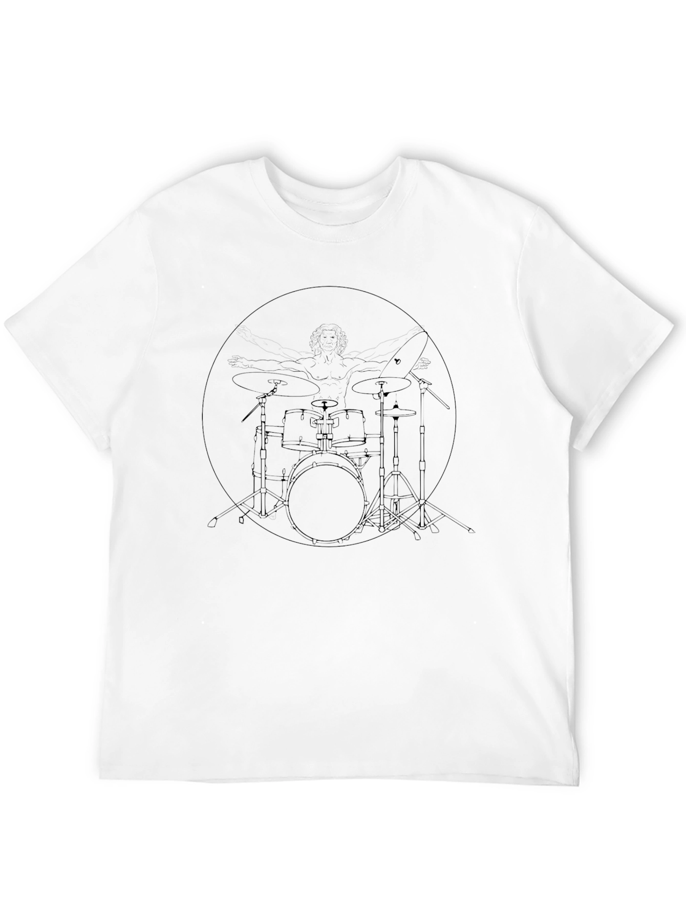 Vitruvian Drummer Black T-Shirt