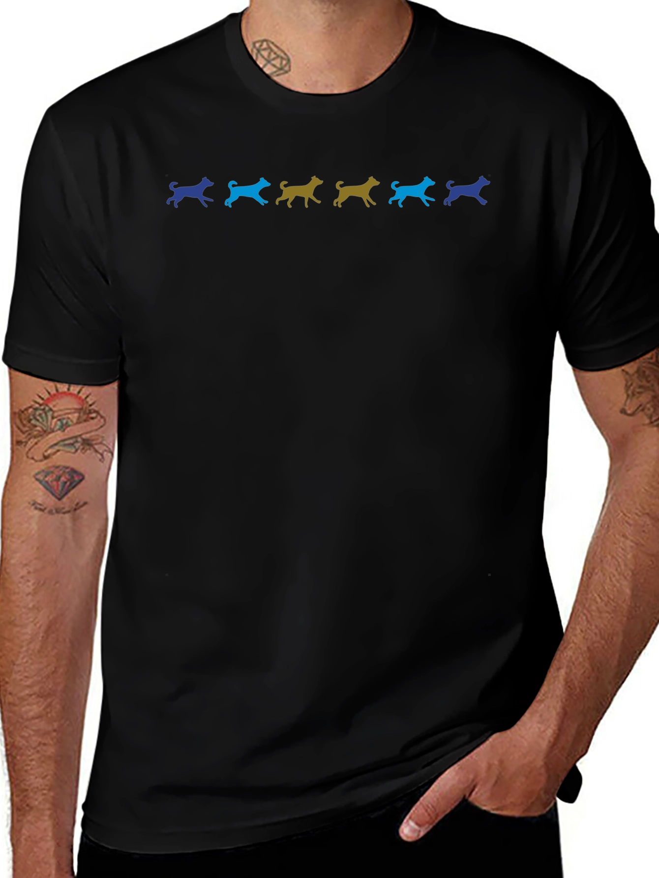 Dog Breed Silhouette Graphic Tee - Black