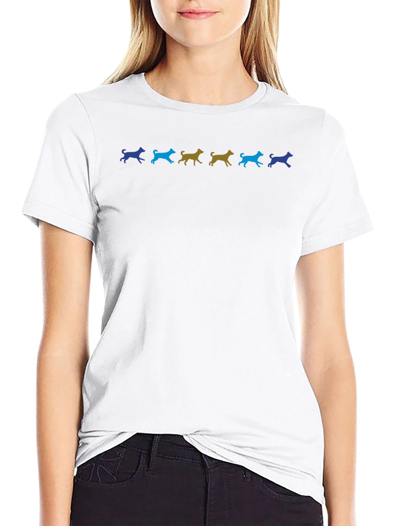Dog Breed Silhouette Graphic Tee - Black