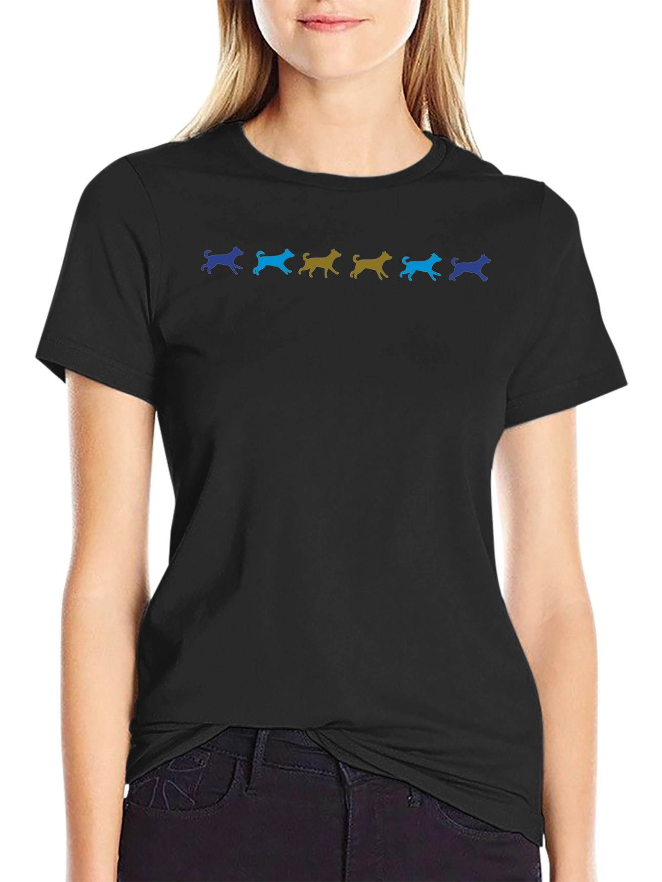 Dog Breed Silhouette Graphic Tee - Black
