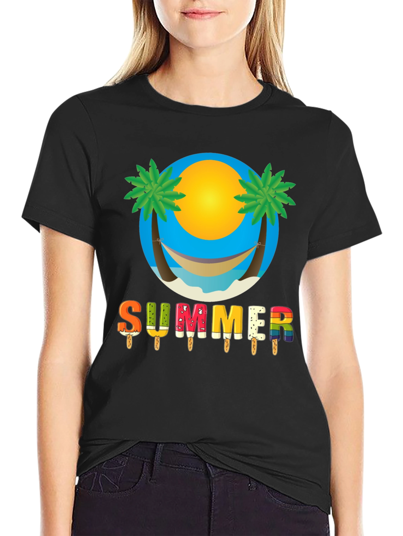 Summer Hammock Beach Graphic T-Shirt