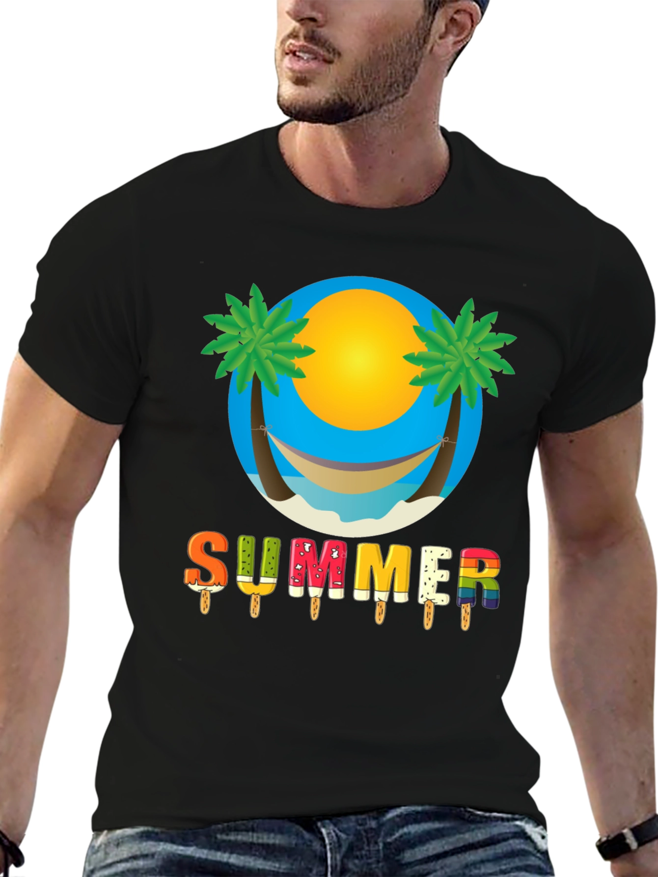 Summer Hammock Beach Graphic T-Shirt