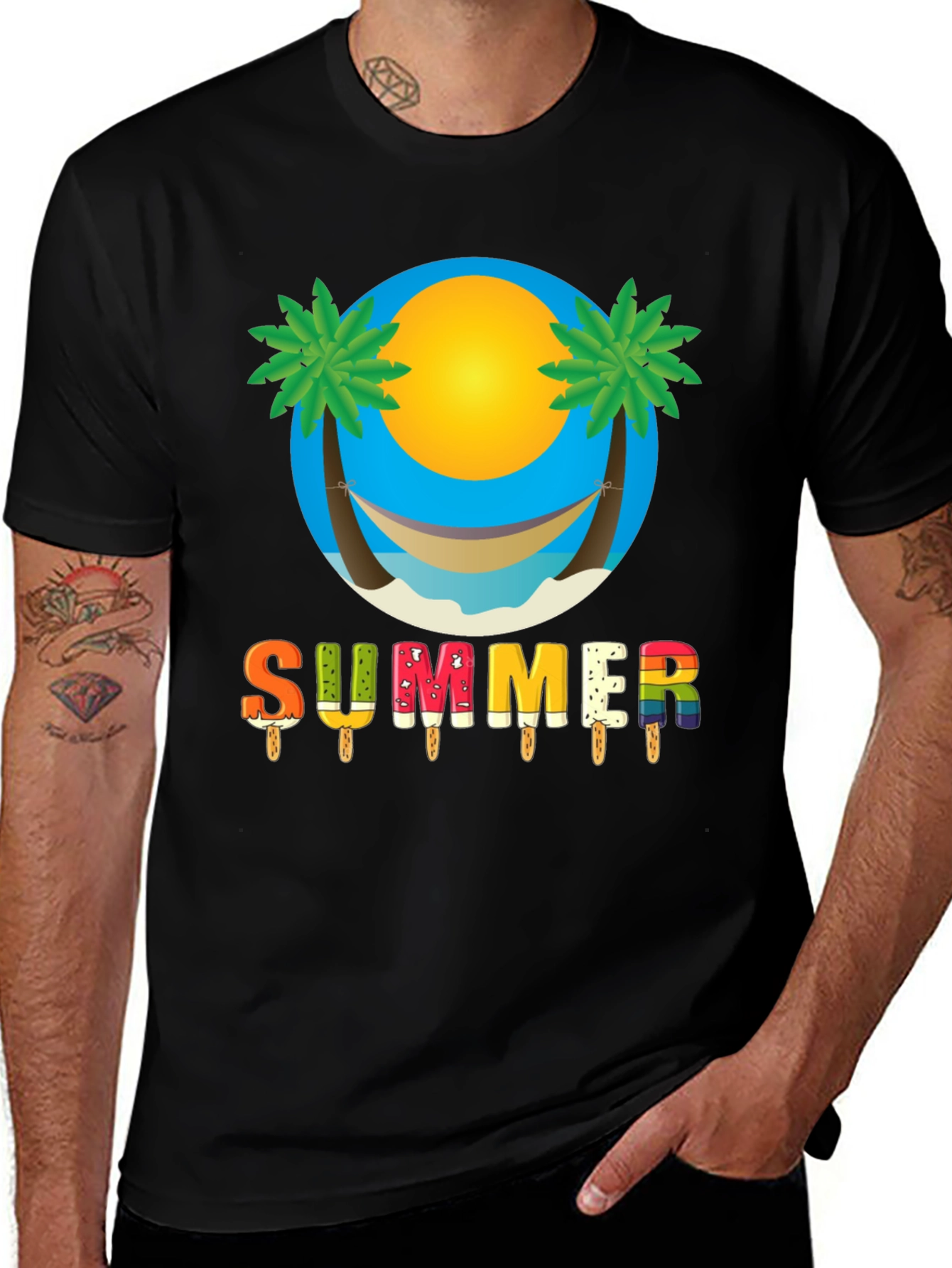 Summer Hammock Beach Graphic T-Shirt