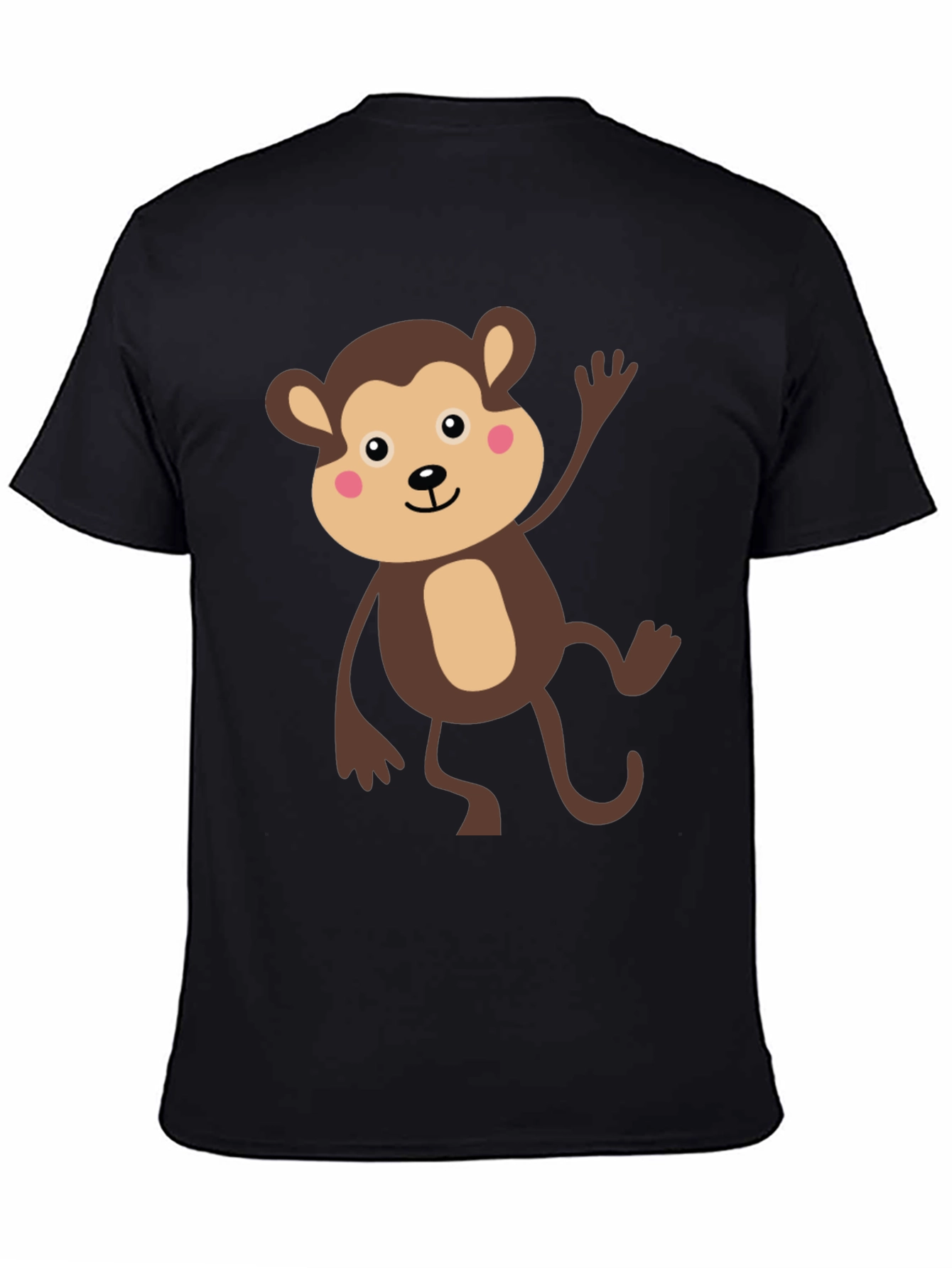 Cute Monkey Graphic T-Shirt - Black Cotton Tee