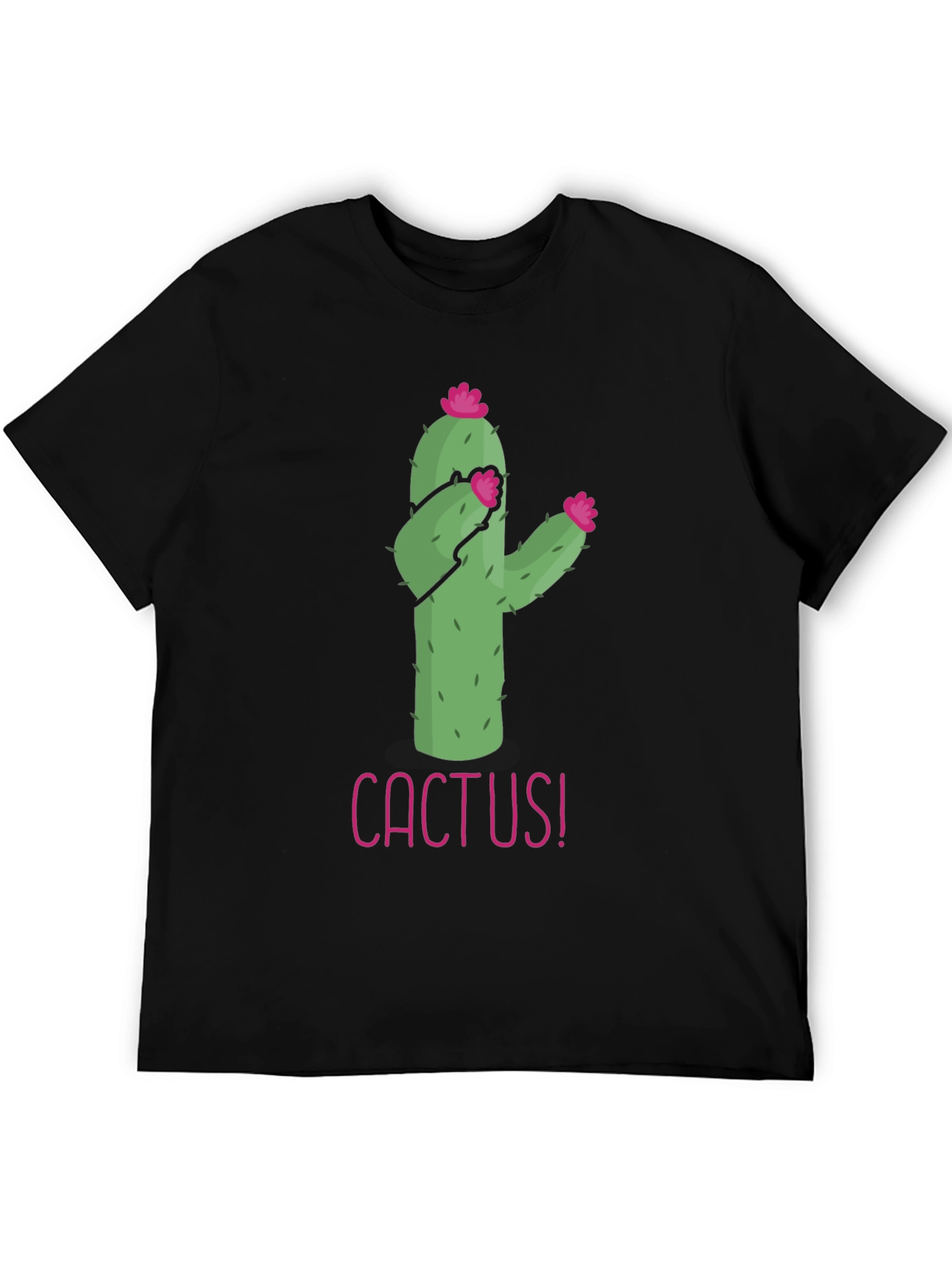 Funny Cactus Graphic Tee - Black T-Shirt