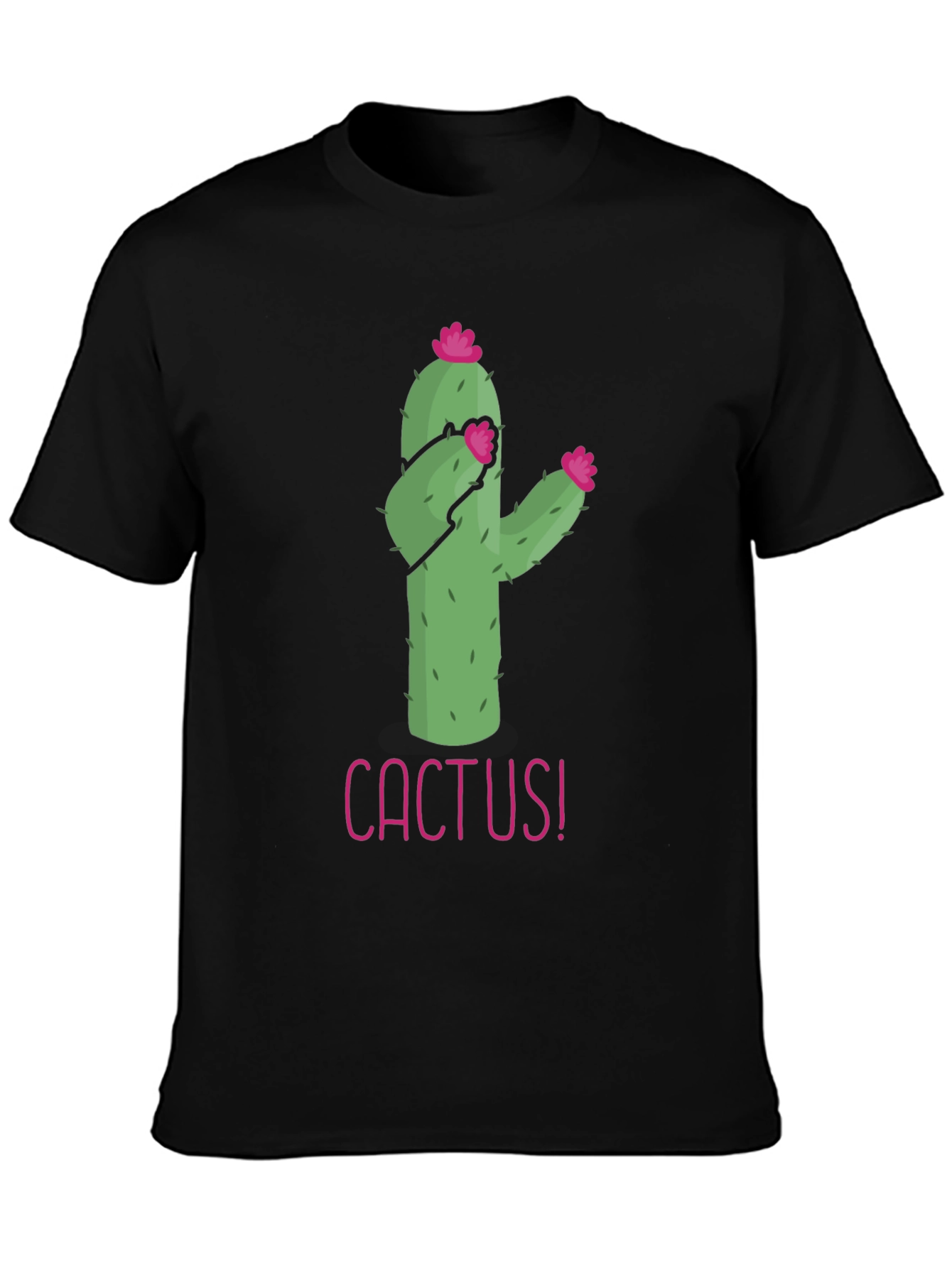 Funny Cactus Graphic Tee - Black T-Shirt