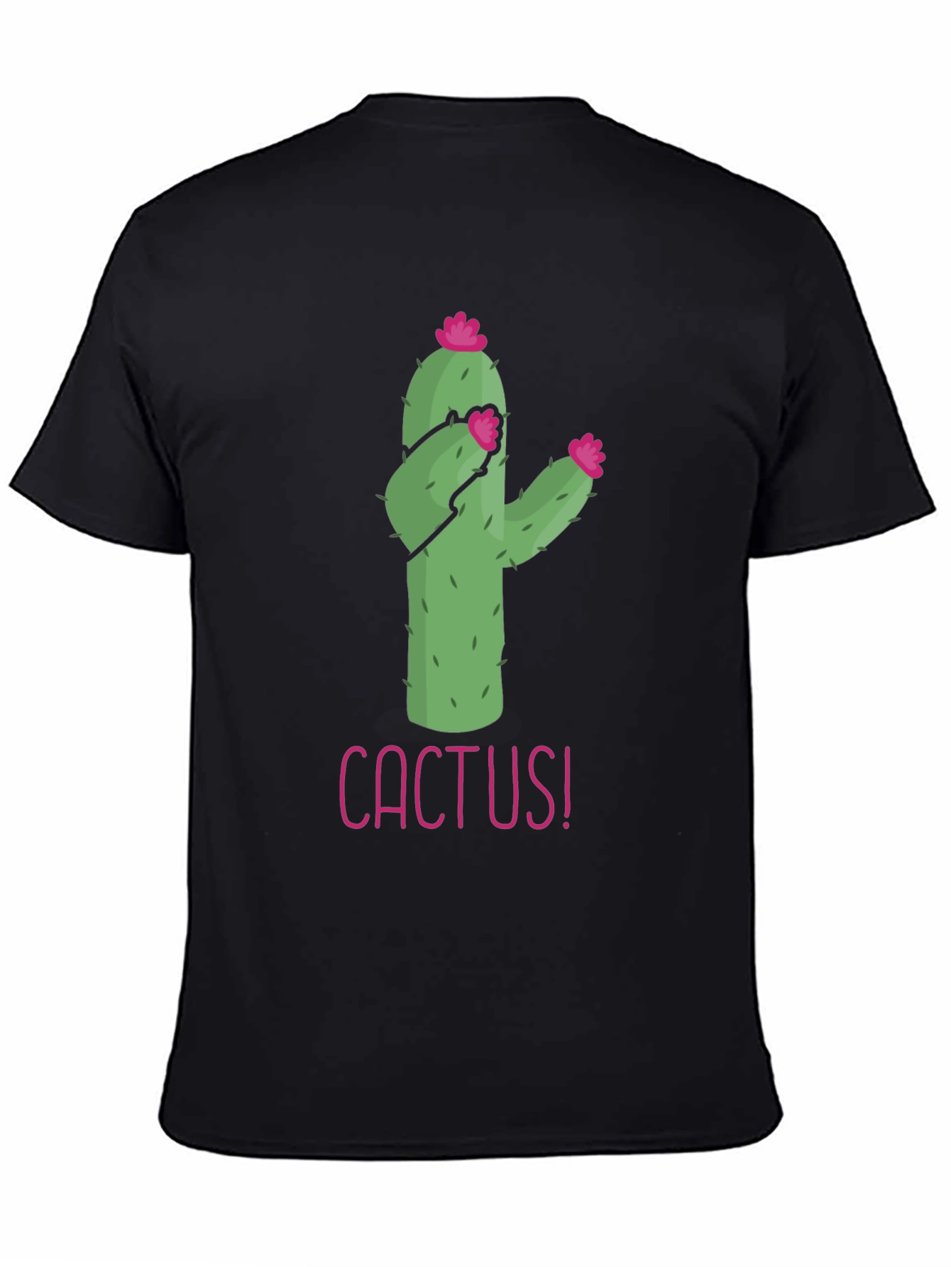 Funny Cactus Graphic Tee - Black T-Shirt