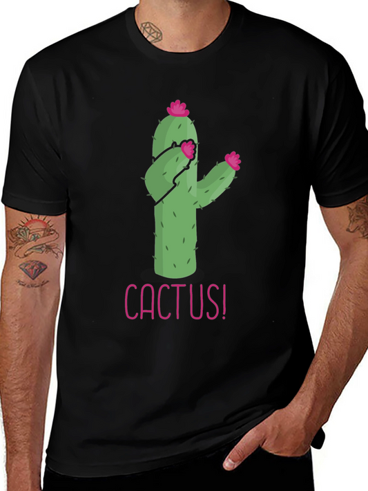 Funny Cactus Graphic Tee - Black T-Shirt